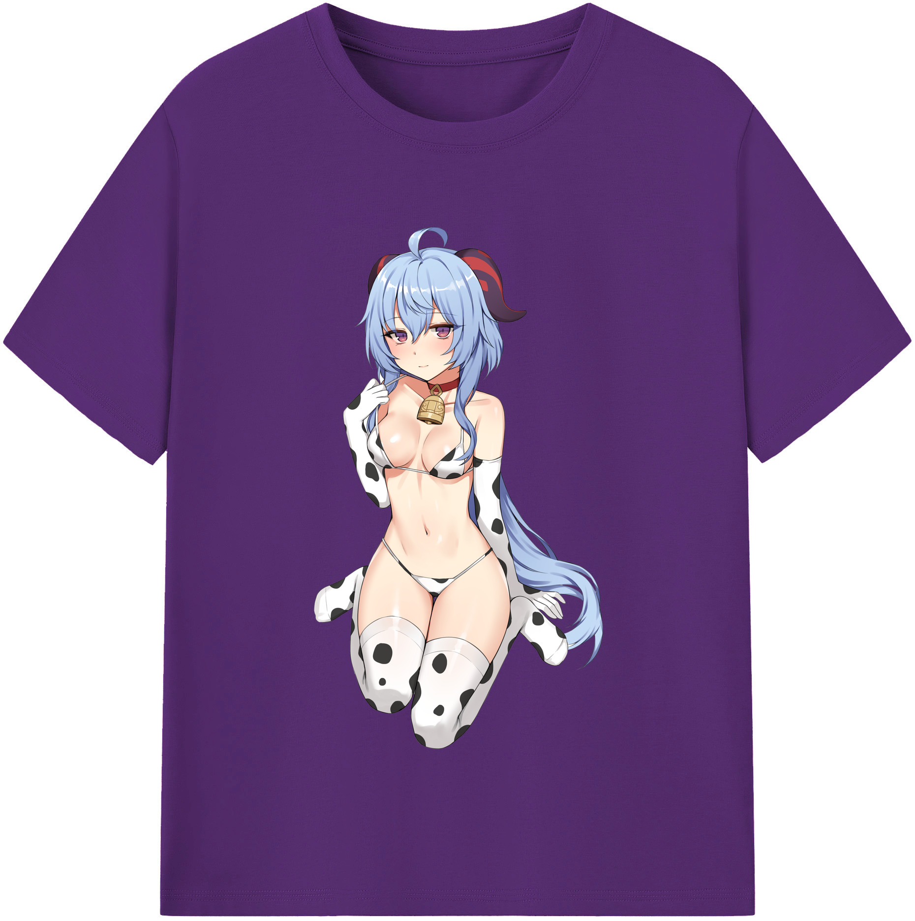げんし神 甘雨 かんう genshin Ganyu 綿100％半袖Tシャツ（フロントプリント）