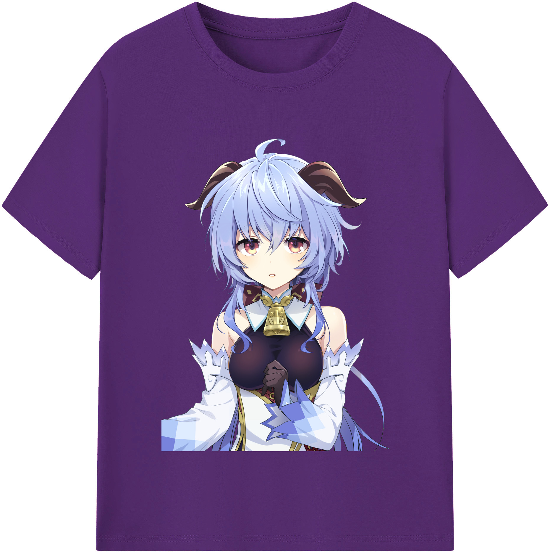 げんし神 甘雨 かんう genshin Ganyu 綿100％半袖Tシャツ（フロントプリント）