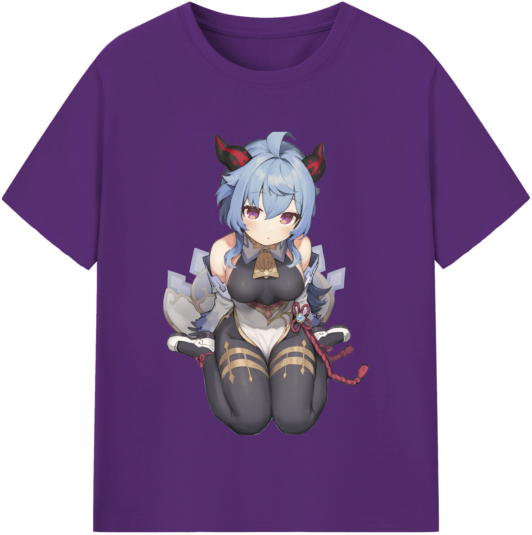 げんし神 甘雨 かんう genshin Ganyu 綿100％半袖Tシャツ（フロントプリント）