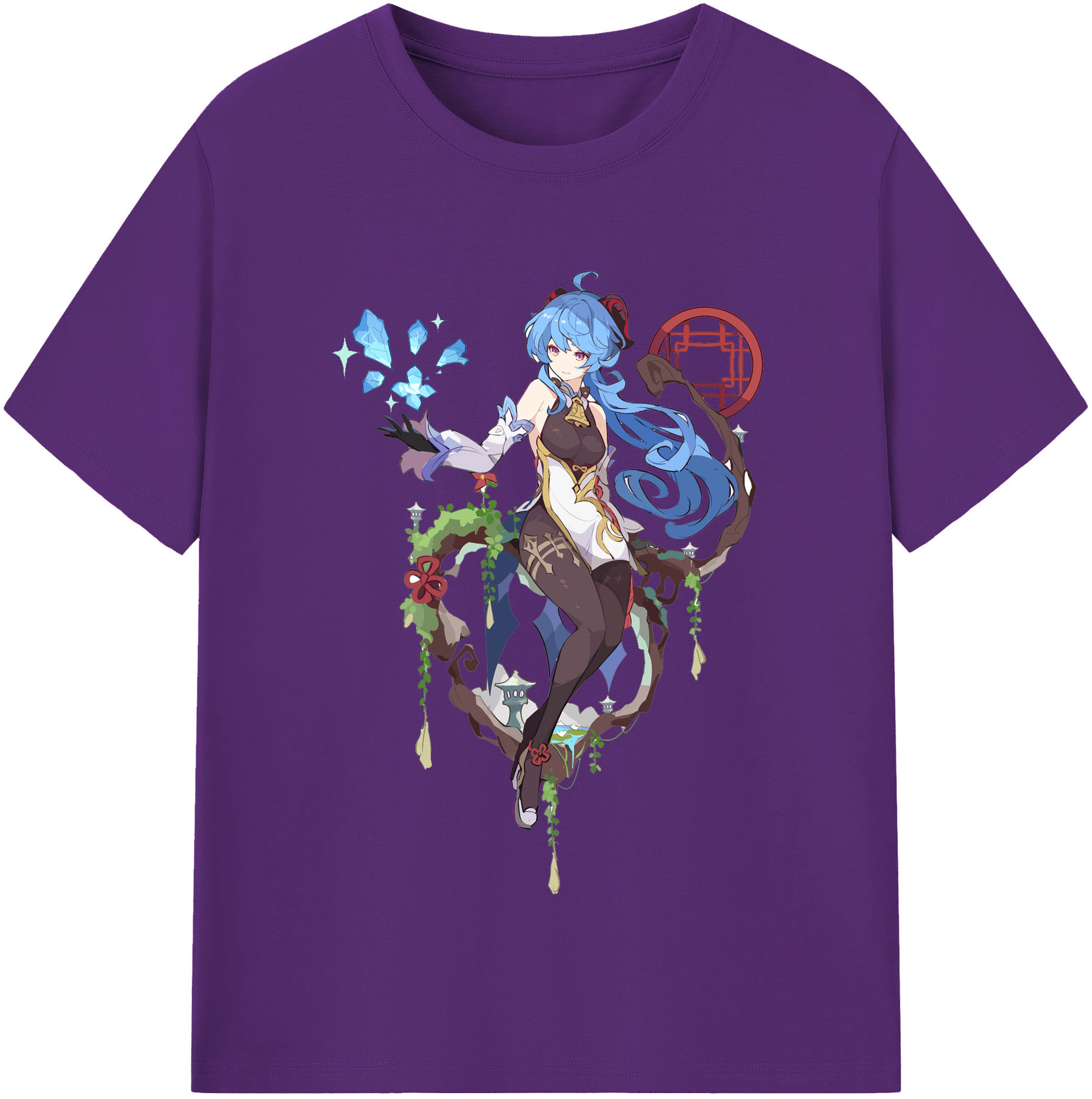 げんし神 甘雨 かんう genshin Ganyu 綿100％半袖Tシャツ（フロントプリント）