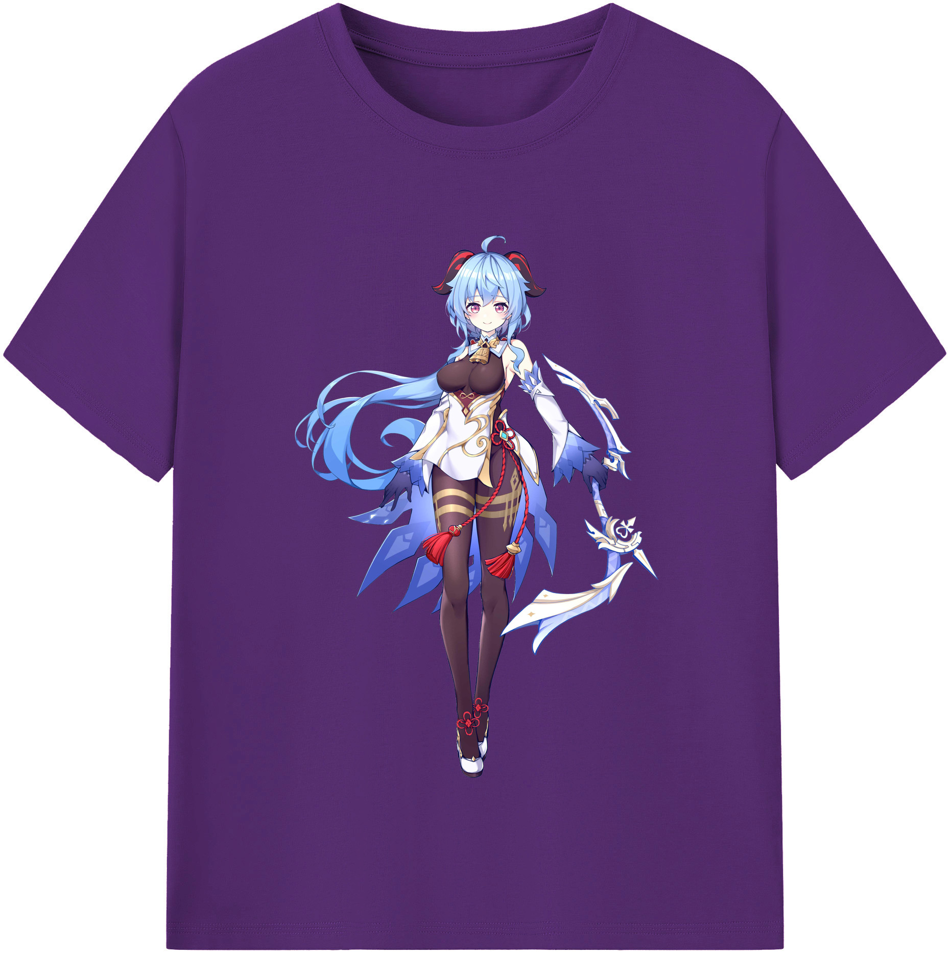 げんし神 甘雨 かんう genshin Ganyu 綿100％半袖Tシャツ（フロントプリント）