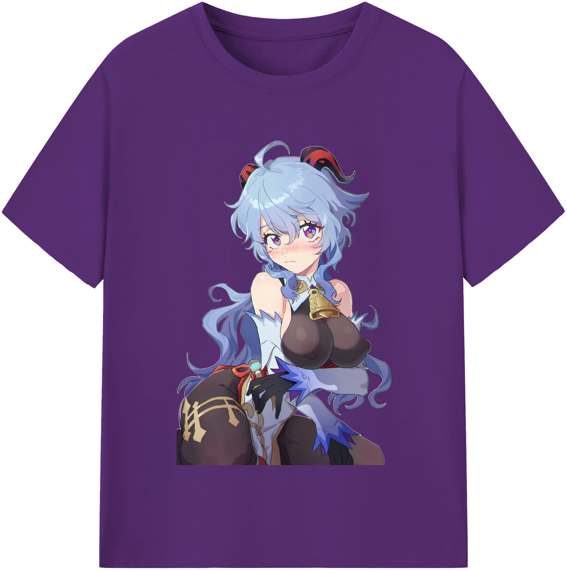 げんし神 甘雨 かんう genshin Ganyu 綿100％半袖Tシャツ（フロントプリント）