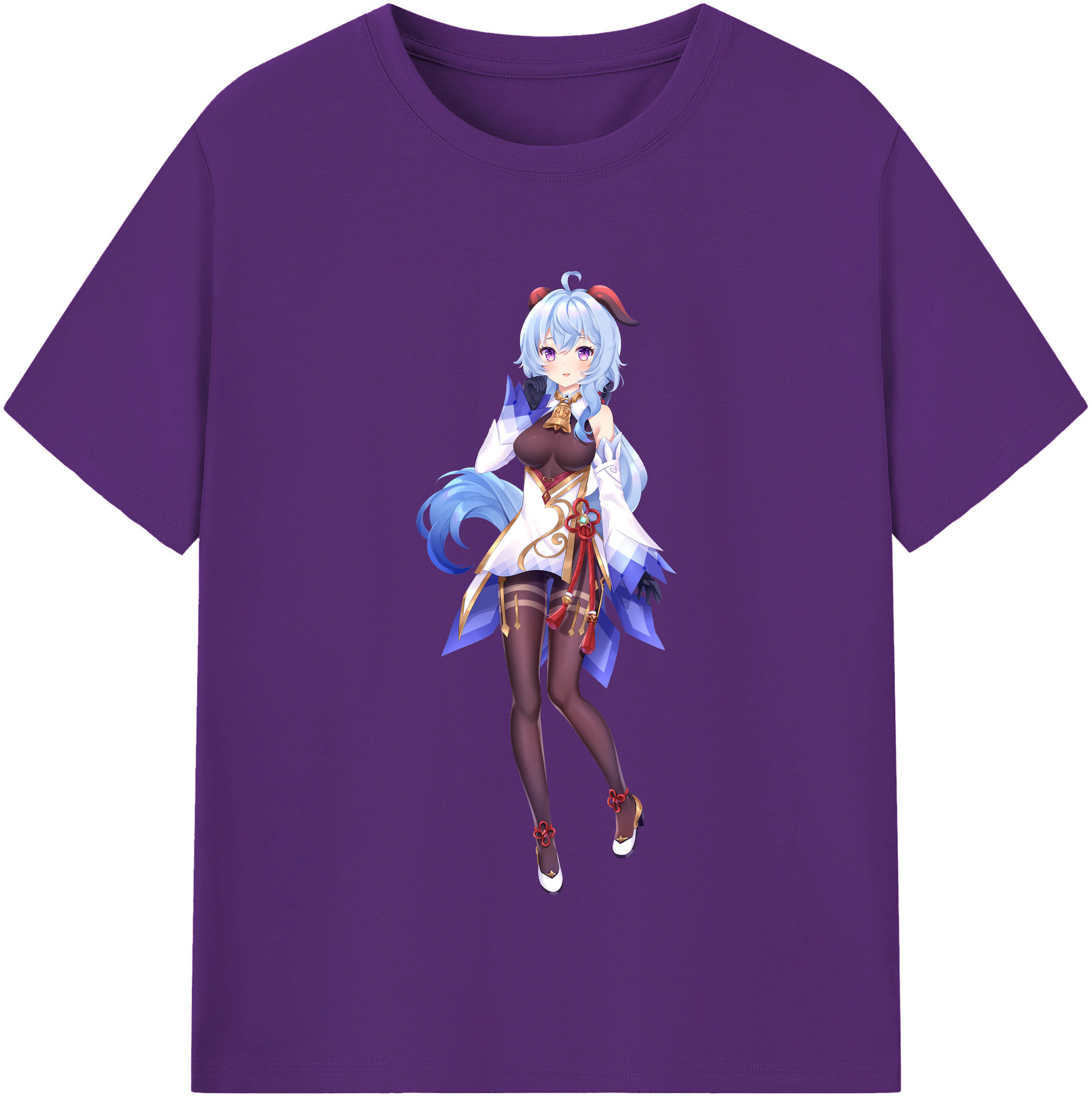 げんし神 甘雨 かんう genshin Ganyu 綿100％半袖Tシャツ（フロントプリント）