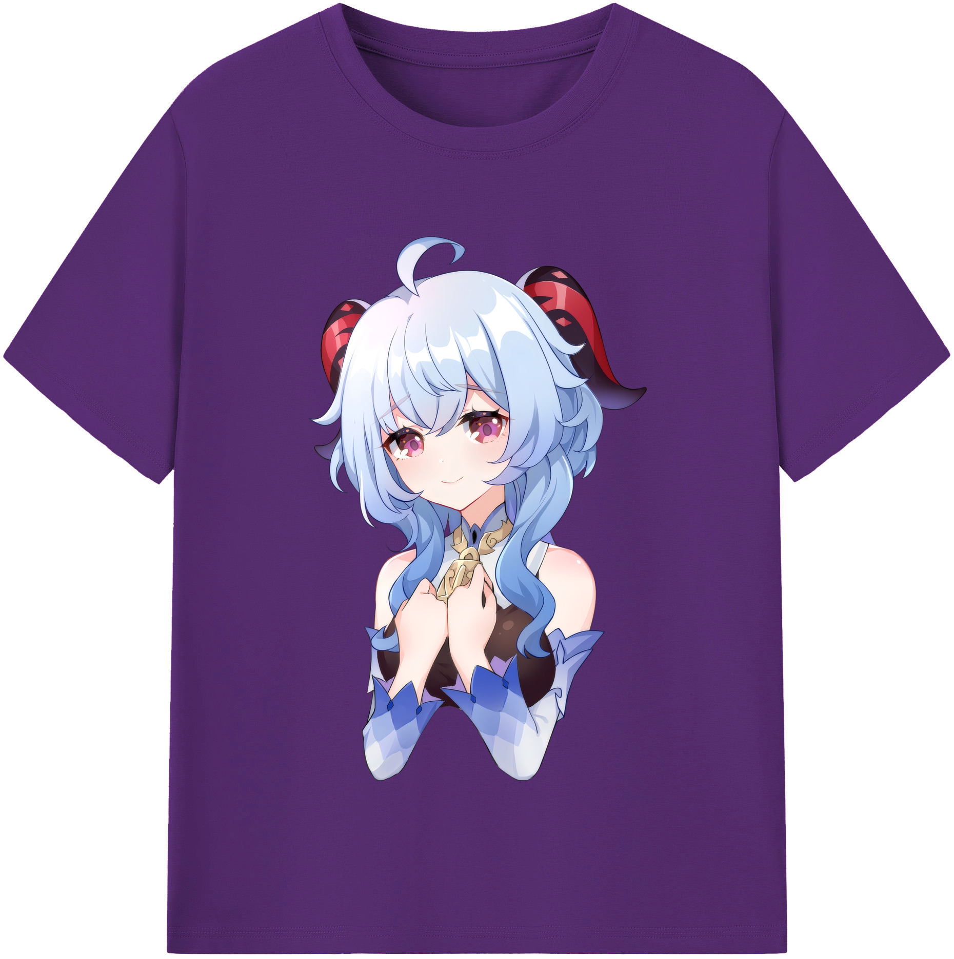 げんし神 甘雨 かんう genshin Ganyu 綿100％半袖Tシャツ（フロントプリント）