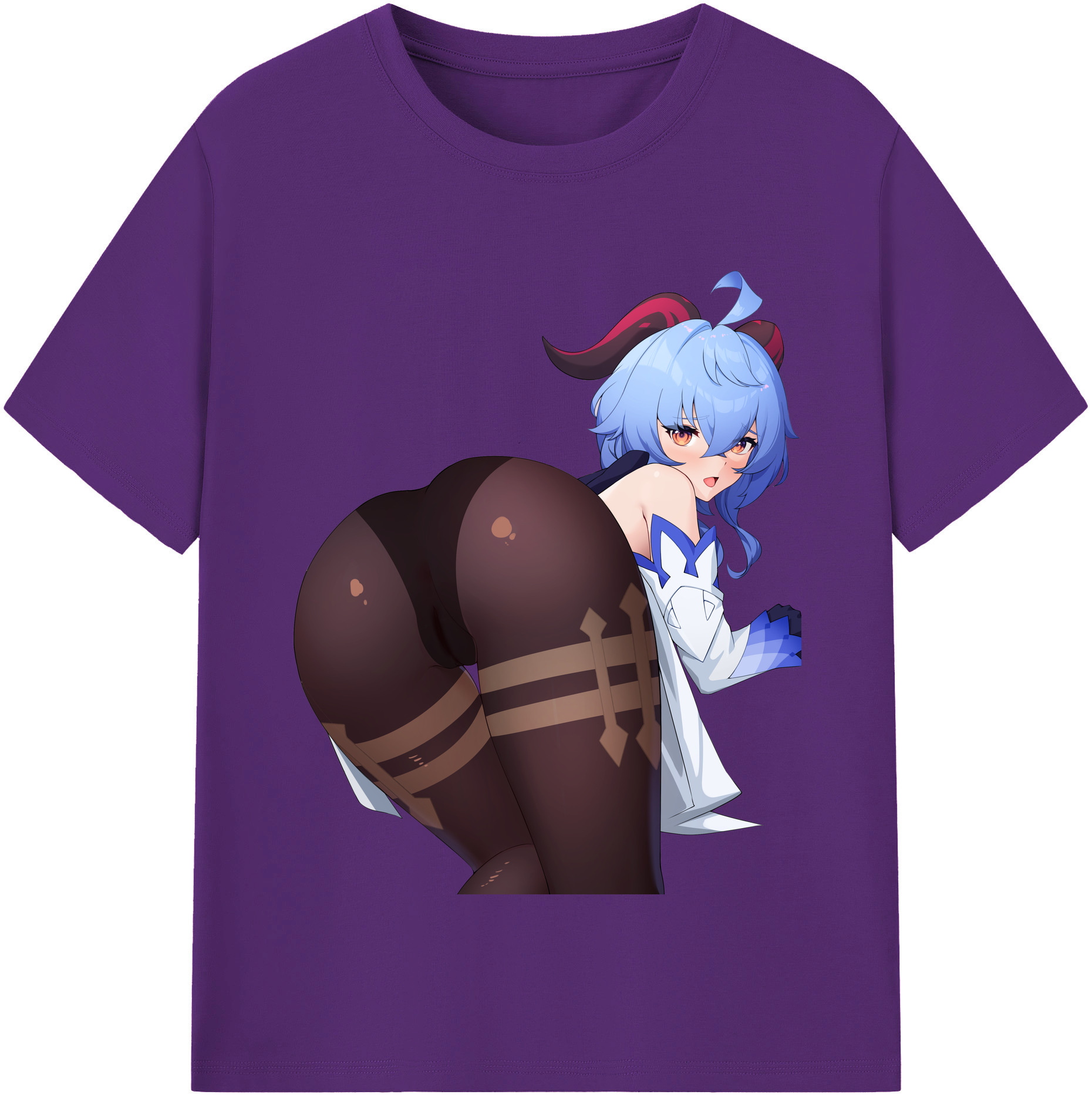 げんし神 甘雨 かんう genshin Ganyu 綿100％半袖Tシャツ（フロントプリント）