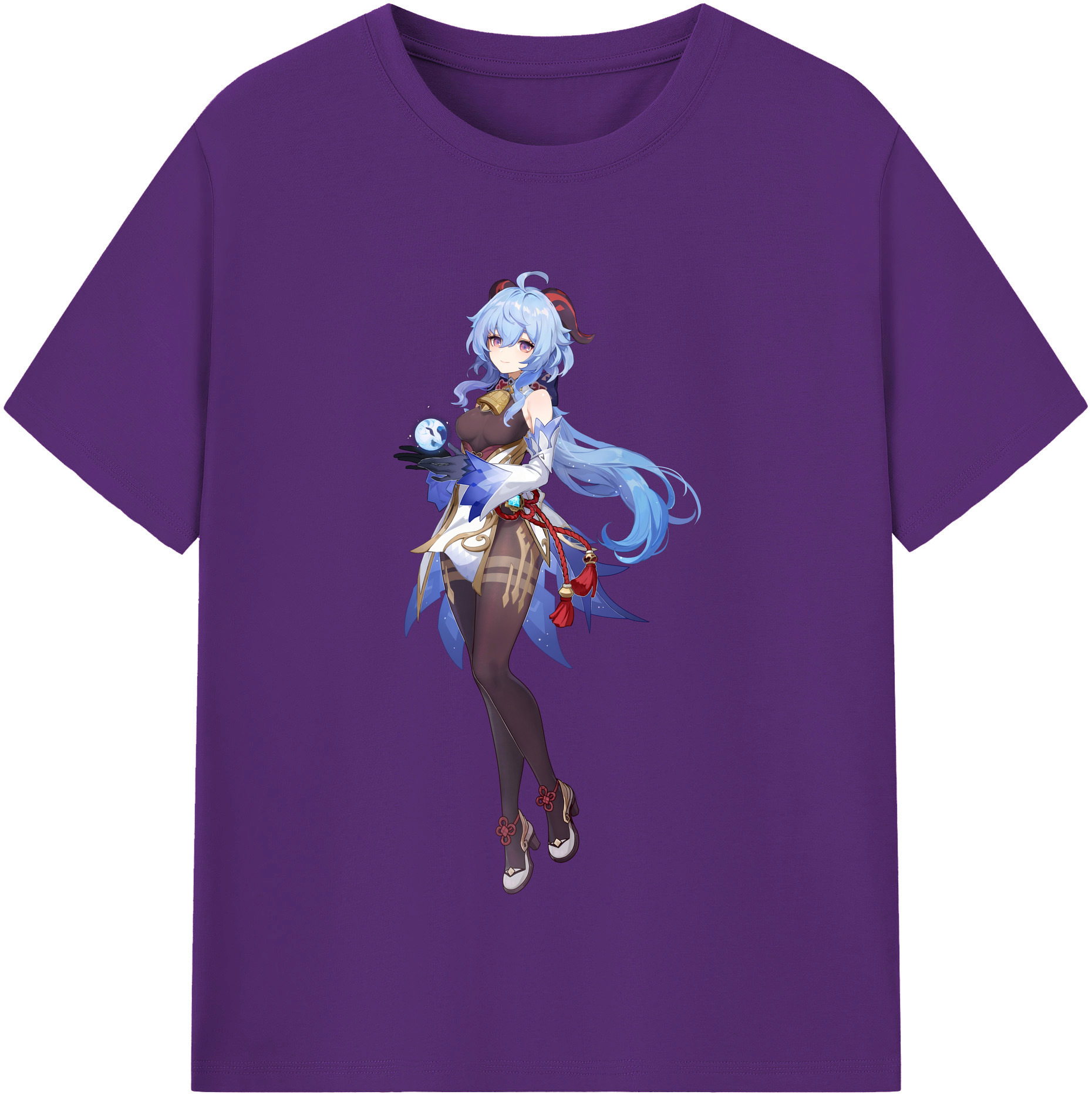 げんし神 甘雨 かんう genshin Ganyu 綿100％半袖Tシャツ（フロントプリント）