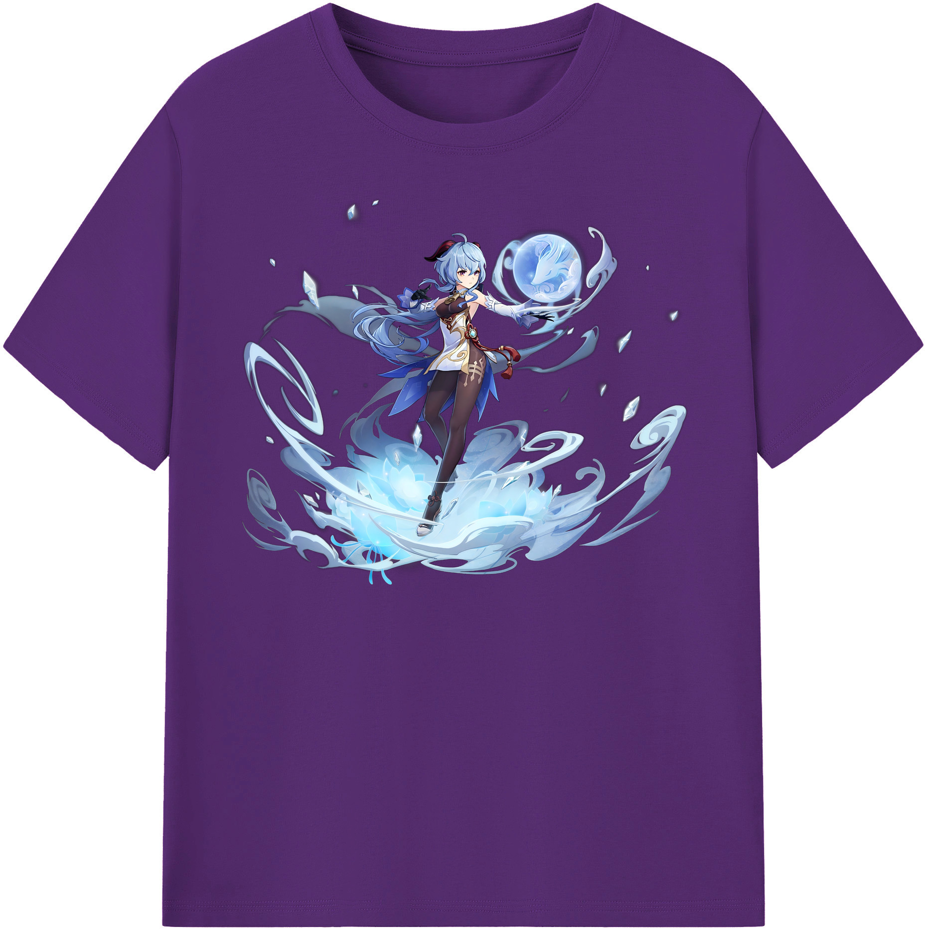 げんし神 甘雨 かんう genshin Ganyu 綿100％半袖Tシャツ（フロントプリント）