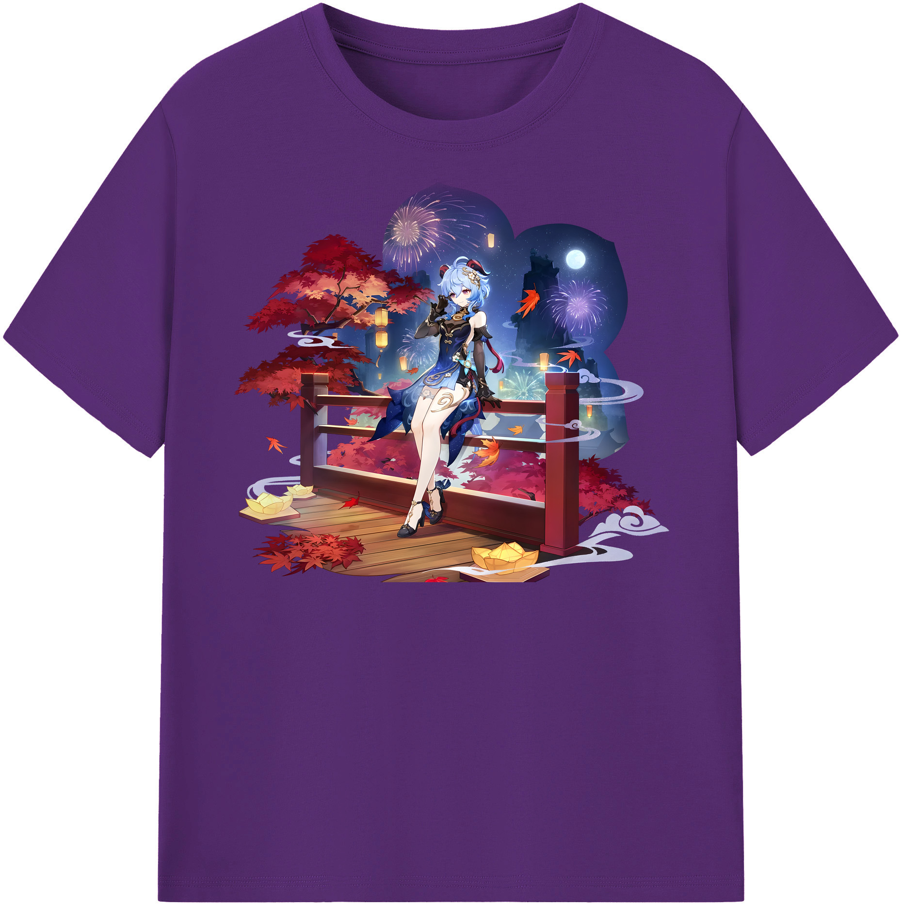 げんし神 甘雨 かんう genshin Ganyu 綿100％半袖Tシャツ（フロントプリント）
