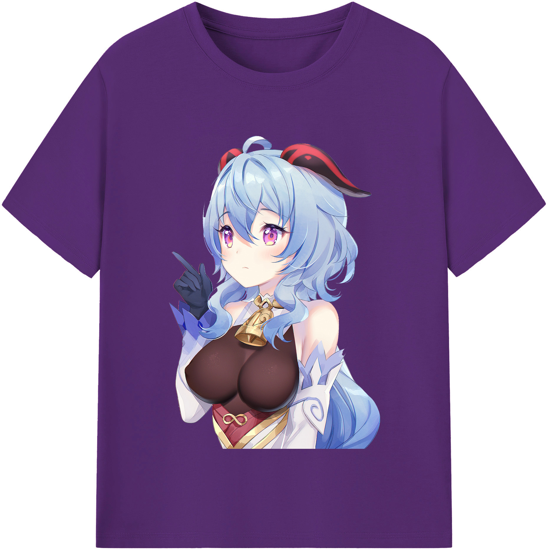 げんし神 甘雨 かんう genshin Ganyu 綿100％半袖Tシャツ（フロントプリント）