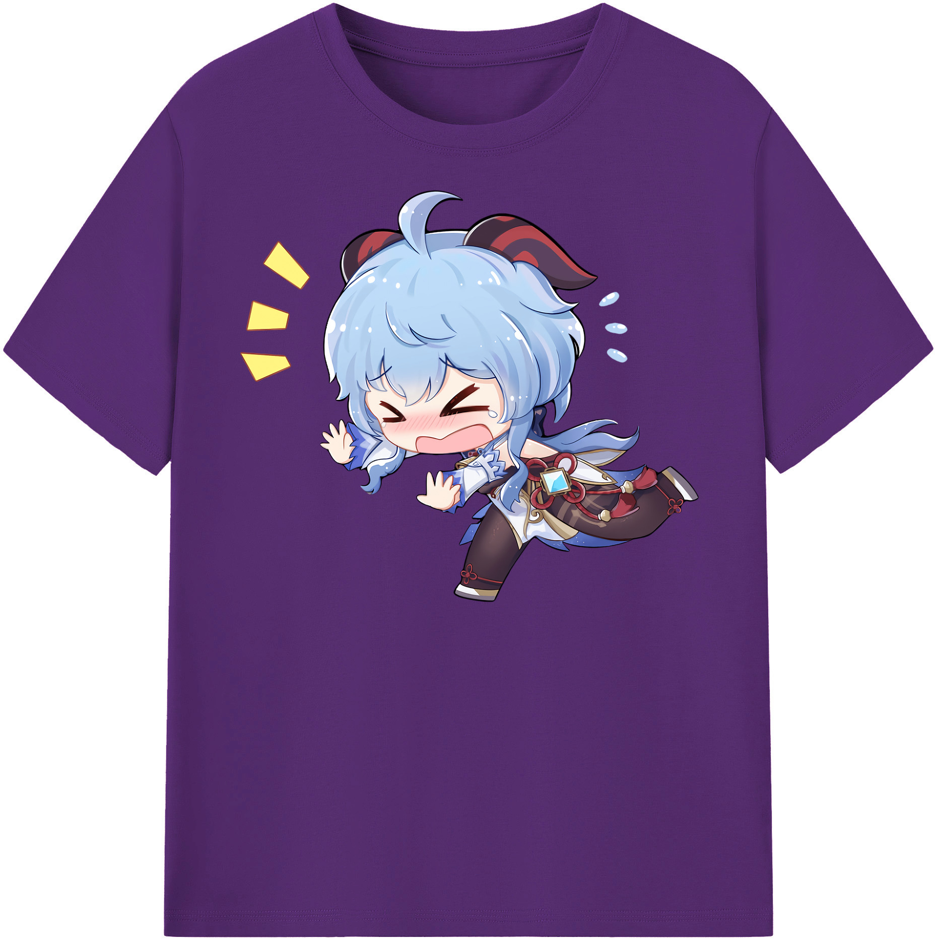 げんし神 甘雨 かんう genshin Ganyu 綿100％半袖Tシャツ（フロントプリント）