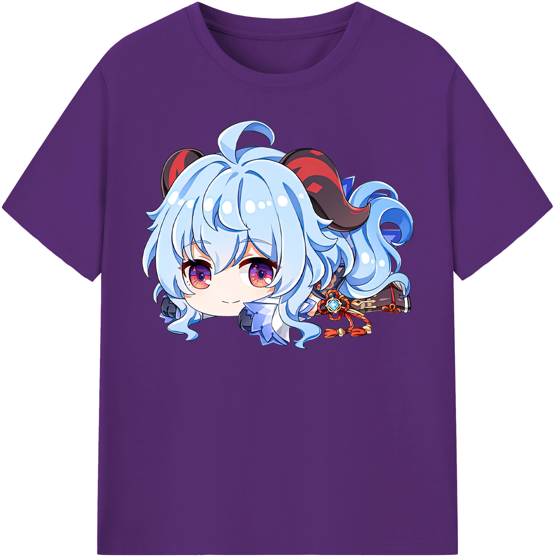 げんし神 甘雨 かんう genshin Ganyu 綿100％半袖Tシャツ（フロントプリント）