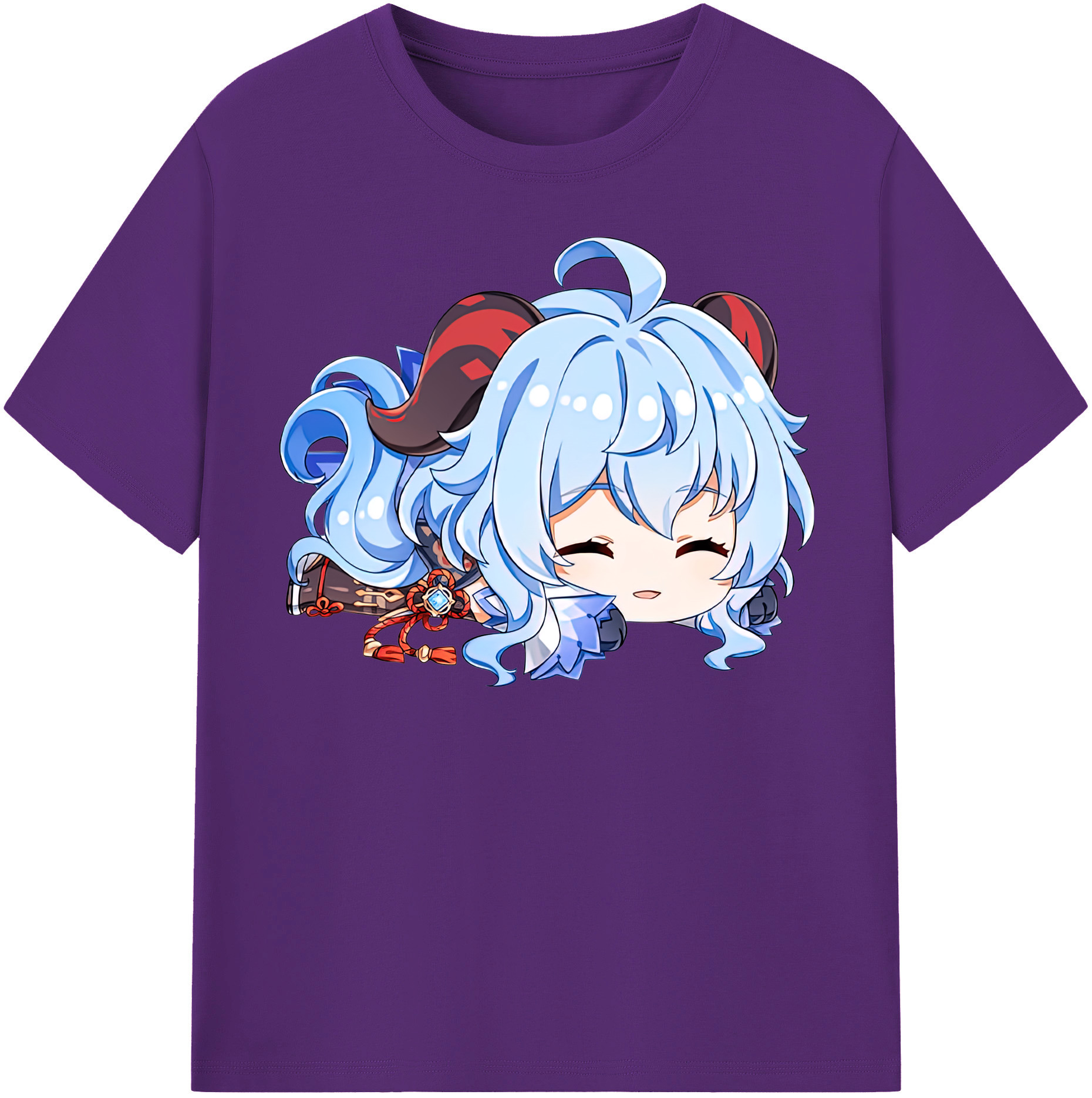 げんし神 甘雨 かんう genshin Ganyu 綿100％半袖Tシャツ（フロントプリント）