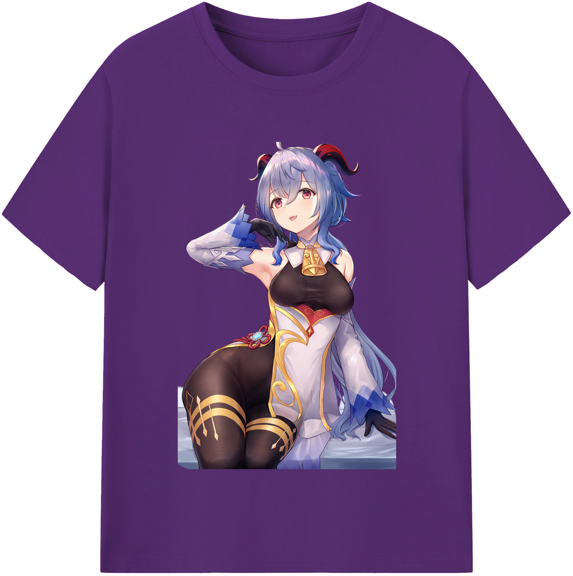 げんし神 甘雨 かんう genshin Ganyu 綿100％半袖Tシャツ（フロントプリント）