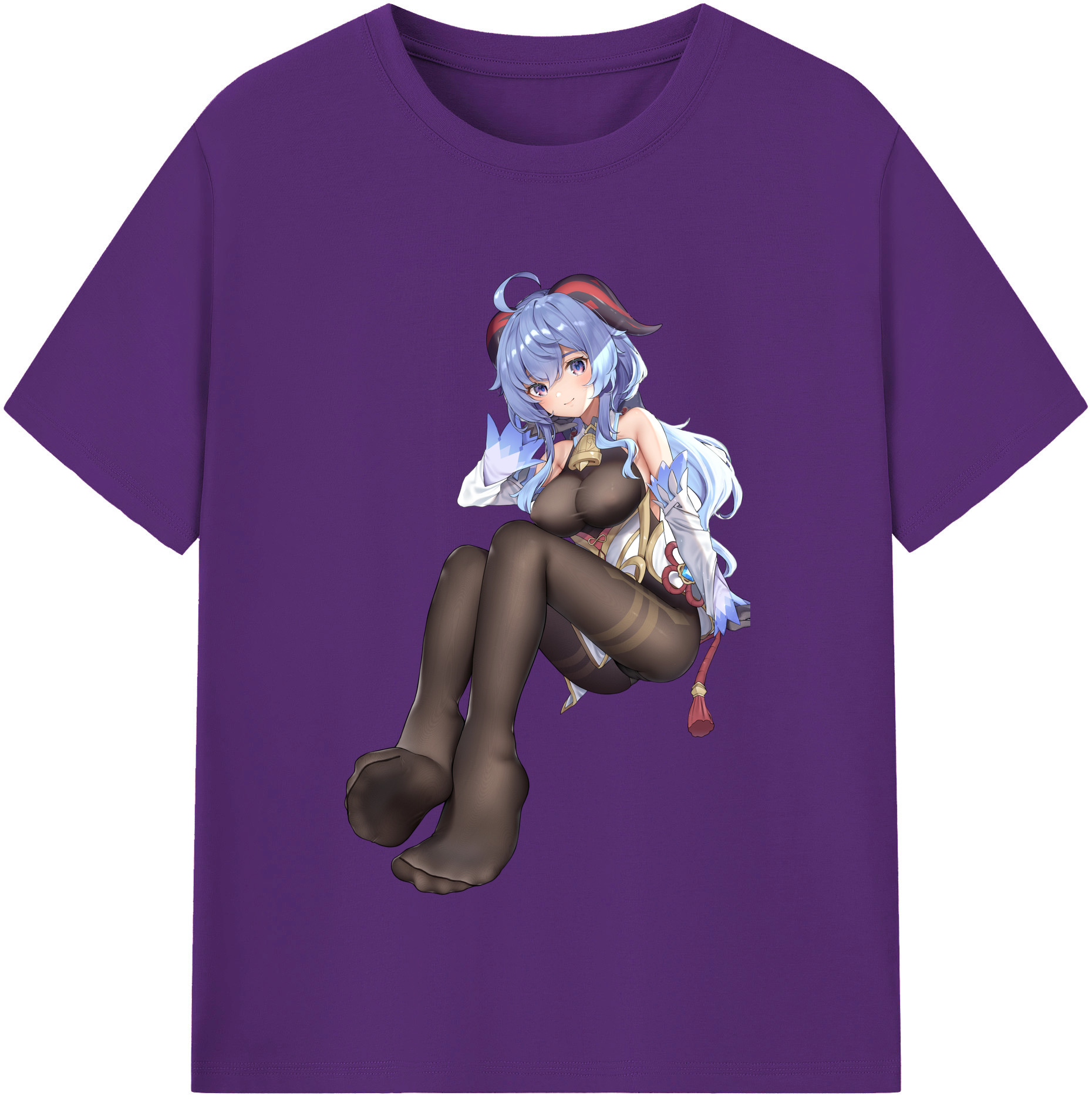 げんし神 甘雨 かんう genshin Ganyu 綿100％半袖Tシャツ（フロントプリント）