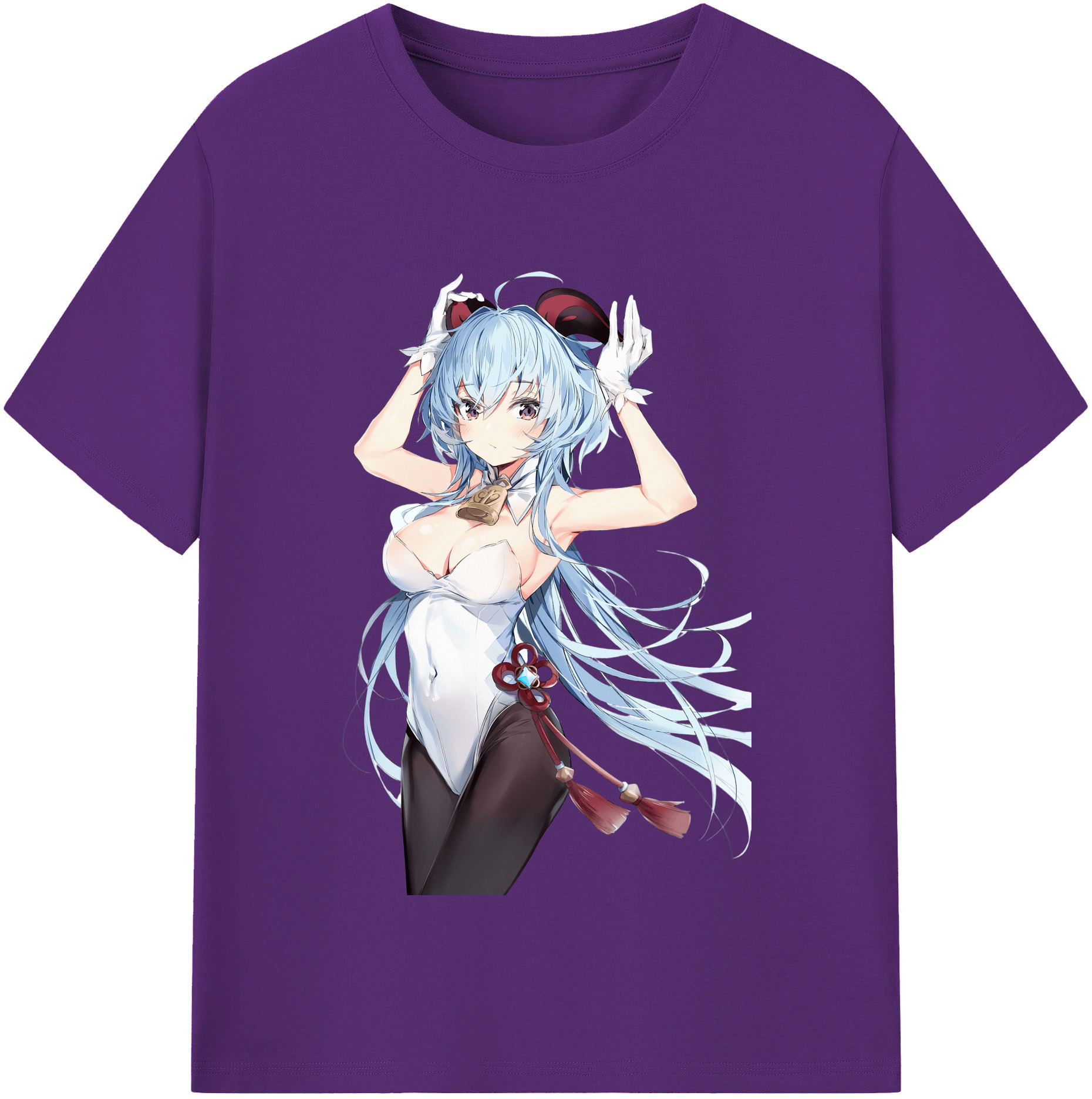 げんし神 甘雨 かんう genshin Ganyu 綿100％半袖Tシャツ（フロントプリント）