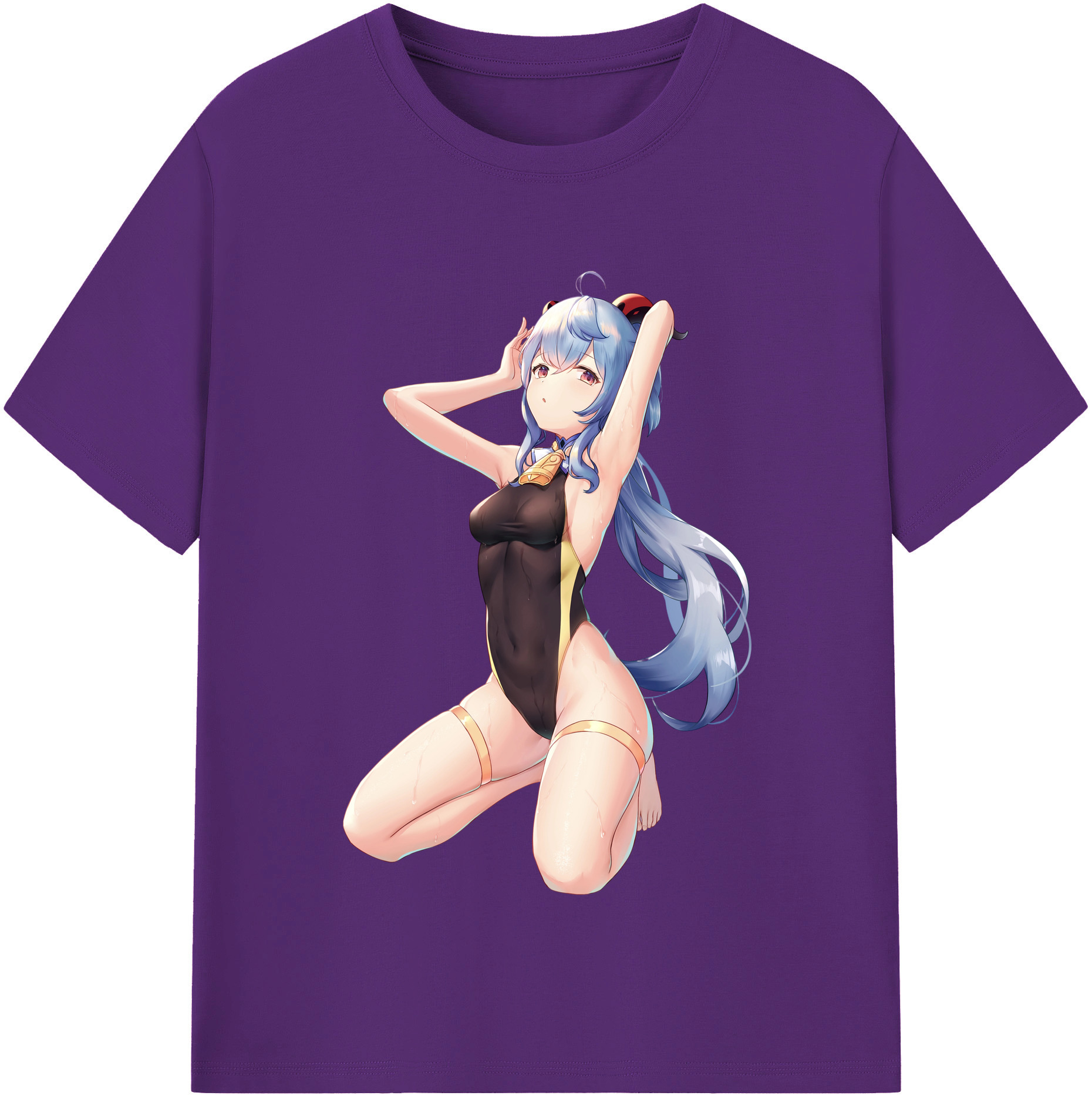 げんし神 甘雨 かんう genshin Ganyu 綿100％半袖Tシャツ（フロントプリント）