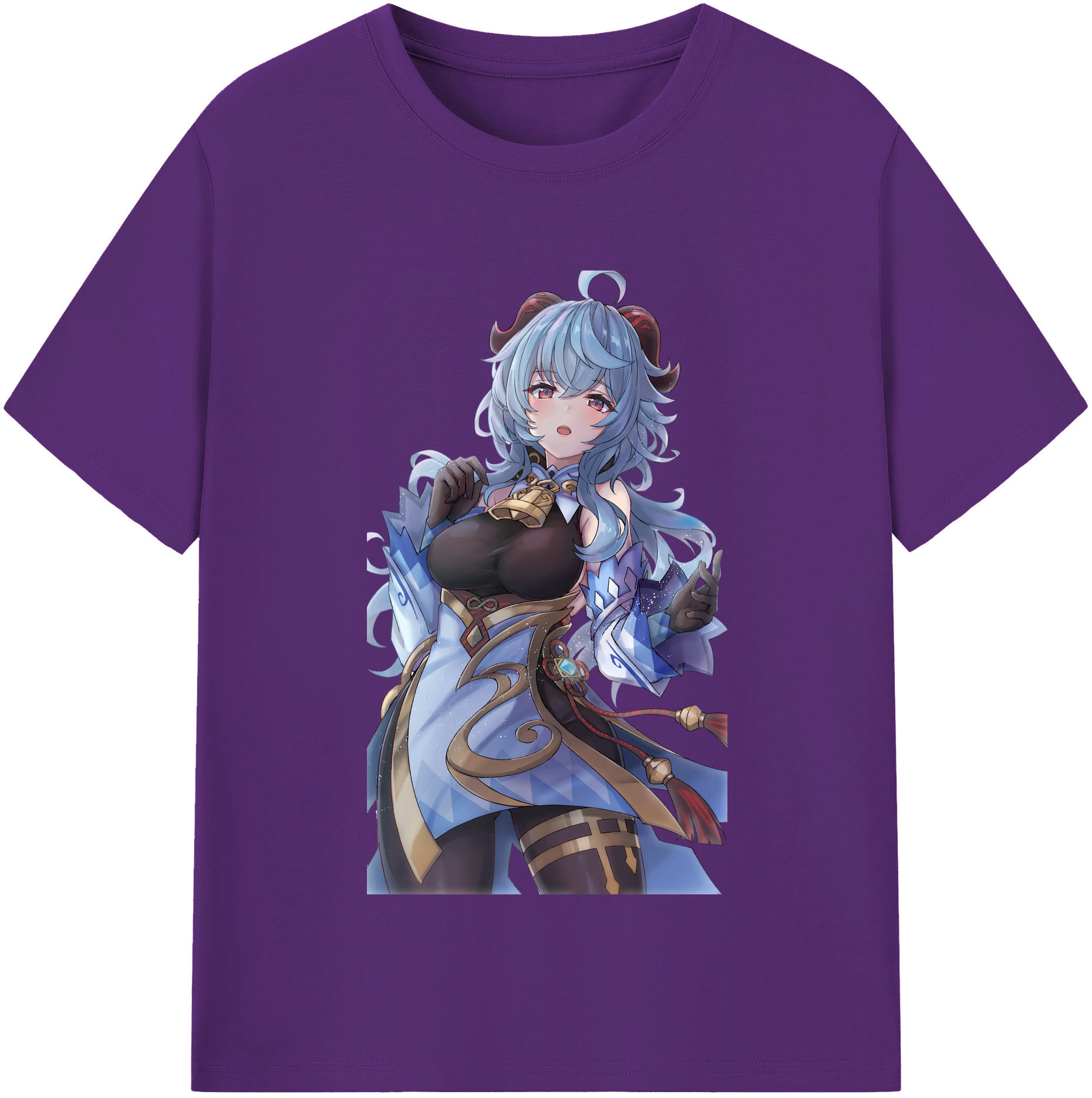 げんし神 甘雨 かんう genshin Ganyu 綿100％半袖Tシャツ（フロントプリント）