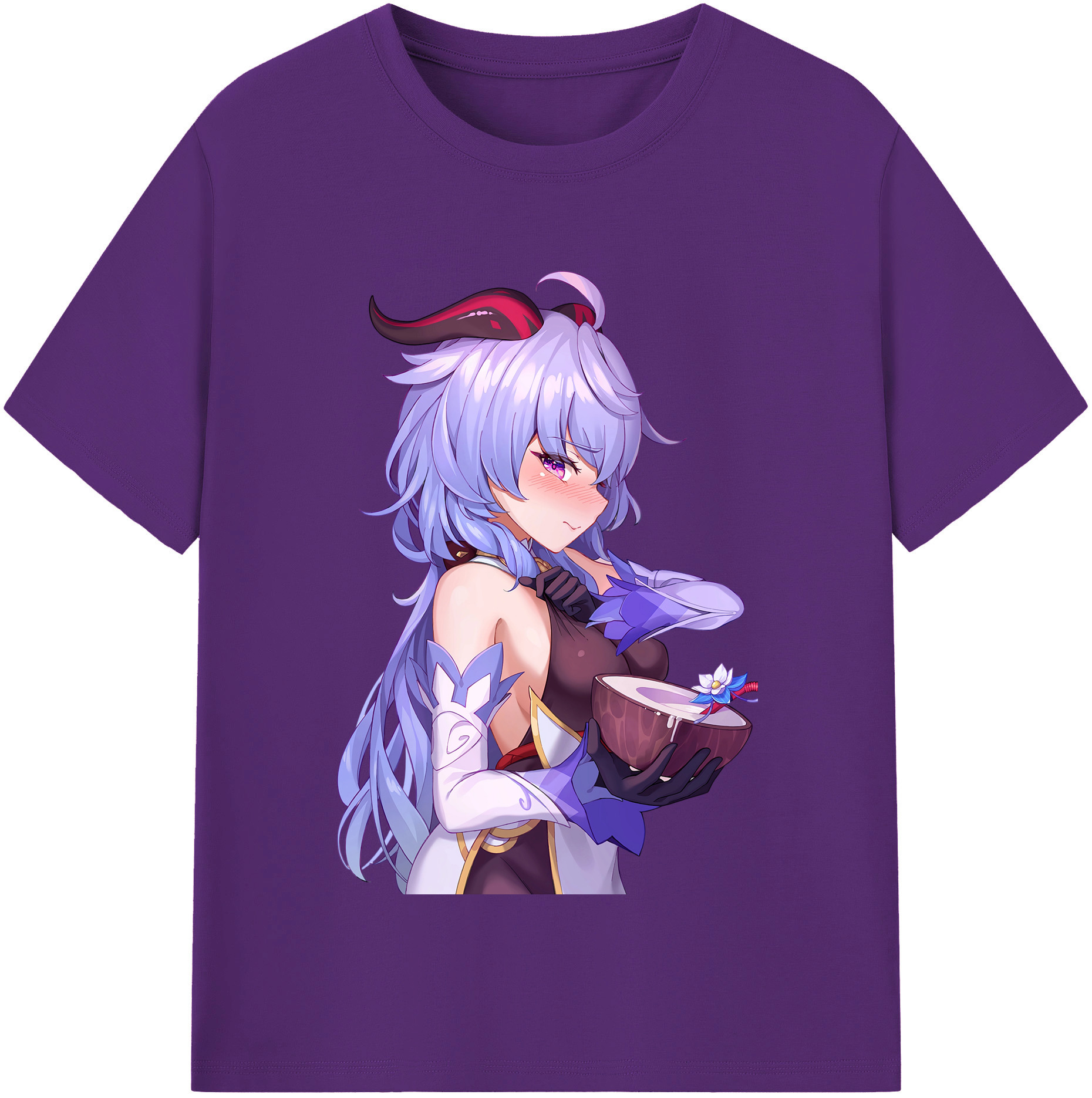 げんし神 甘雨 かんう genshin Ganyu 綿100％半袖Tシャツ（フロントプリント）