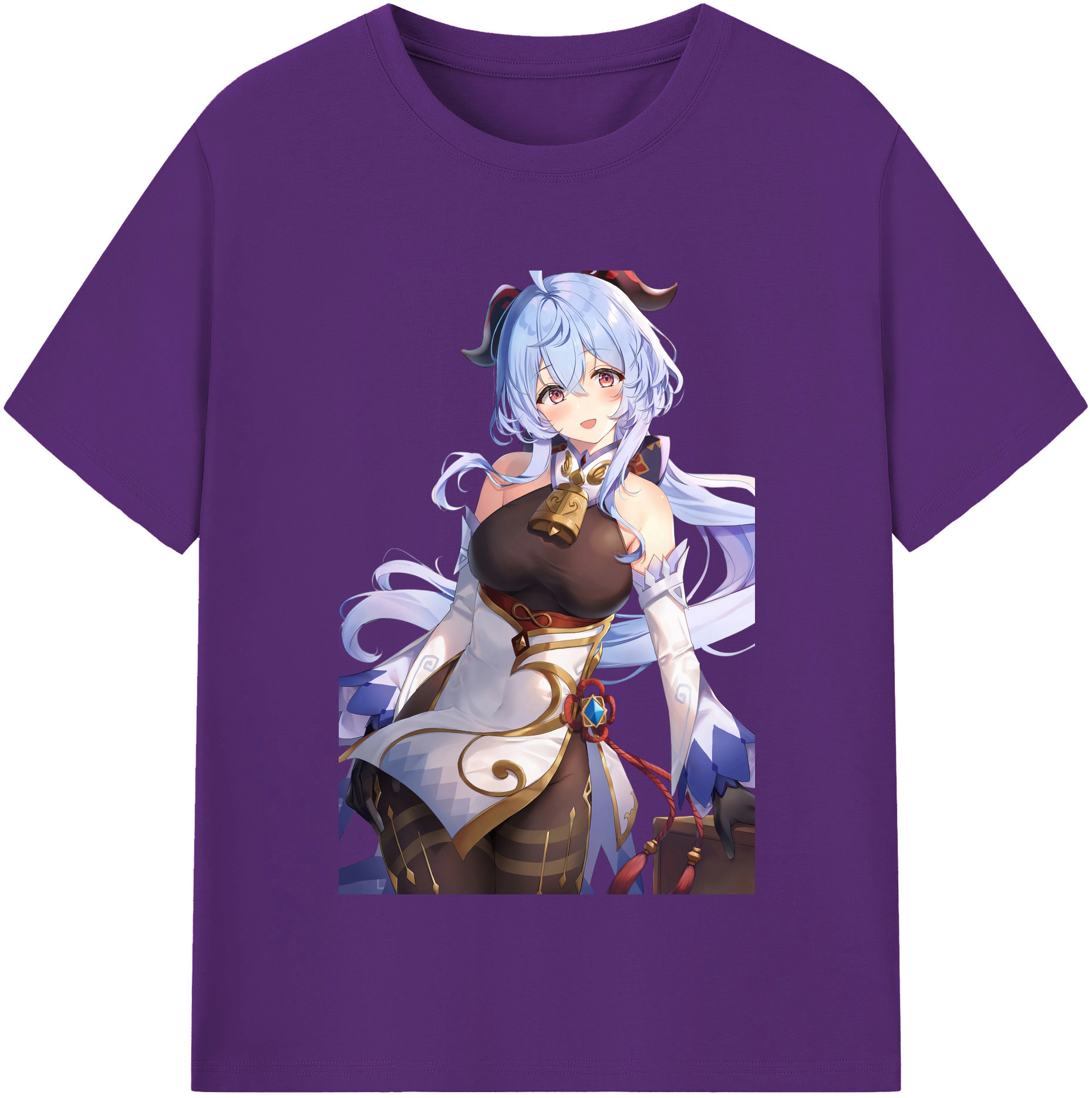 げんし神 甘雨 かんう genshin Ganyu 綿100％半袖Tシャツ（フロントプリント）