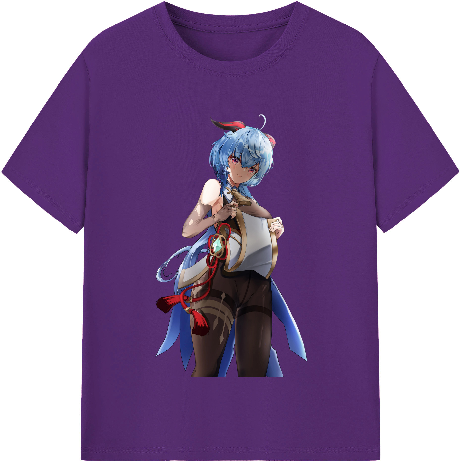 げんし神 甘雨 かんう genshin Ganyu 綿100％半袖Tシャツ（フロントプリント）