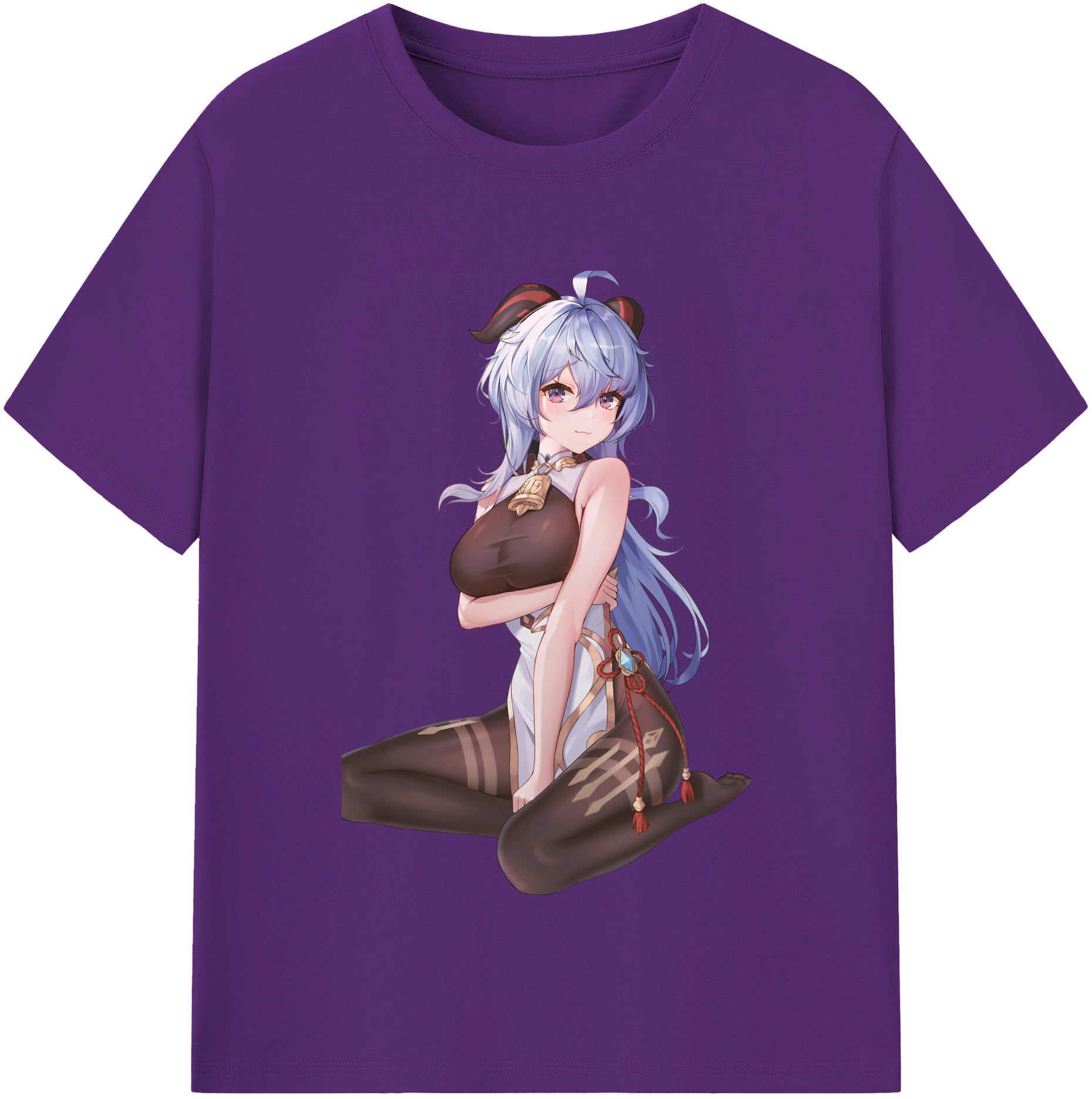 げんし神 甘雨 かんう genshin Ganyu 綿100％半袖Tシャツ（フロントプリント）