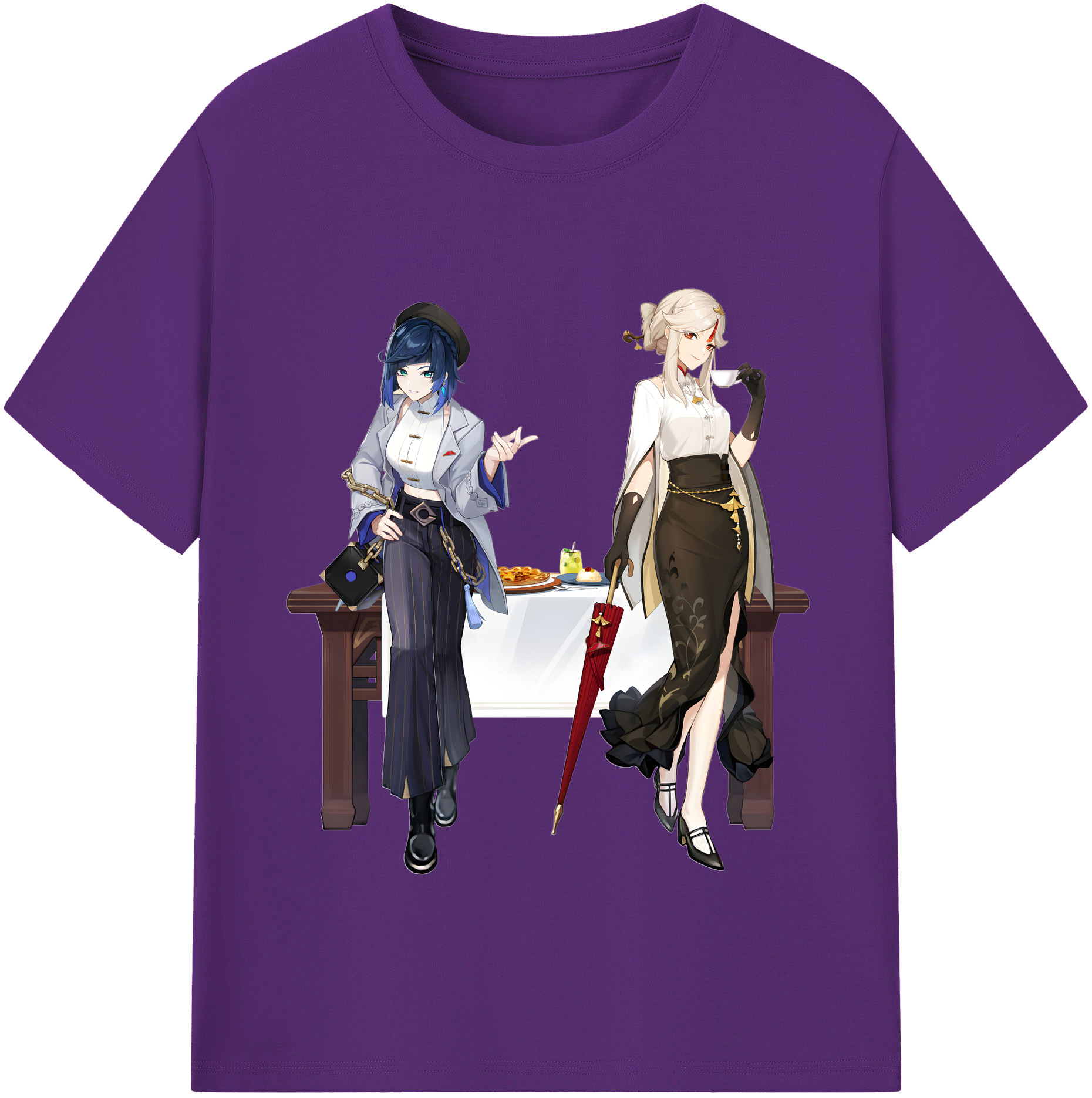 げんし神 夜兰 やらん genshin Yaran 綿100％半袖Tシャツ（フロントプリント）