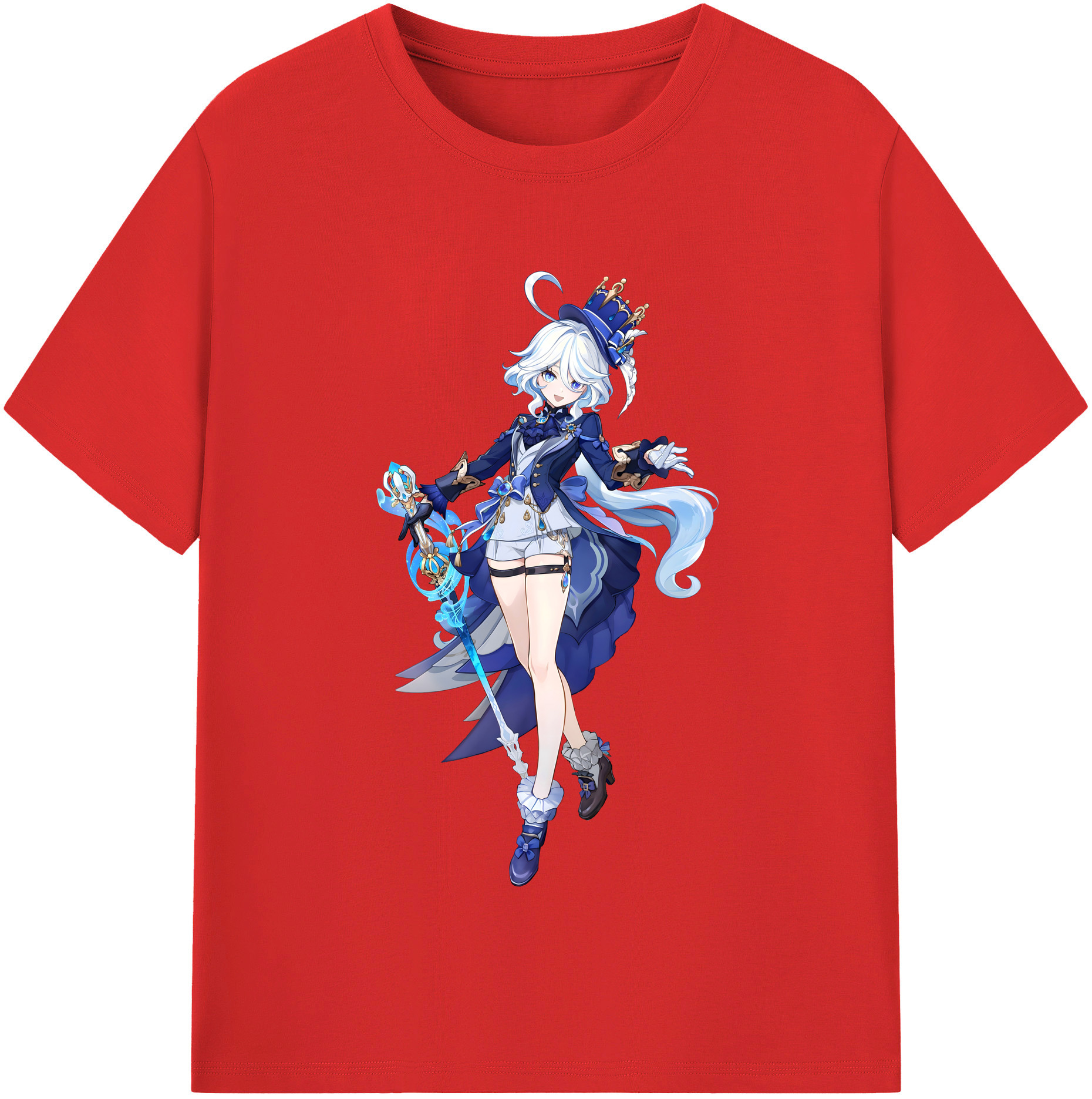 げんし神 フリーナ genshin Furina 綿100％半袖Tシャツ（フロントプリント）