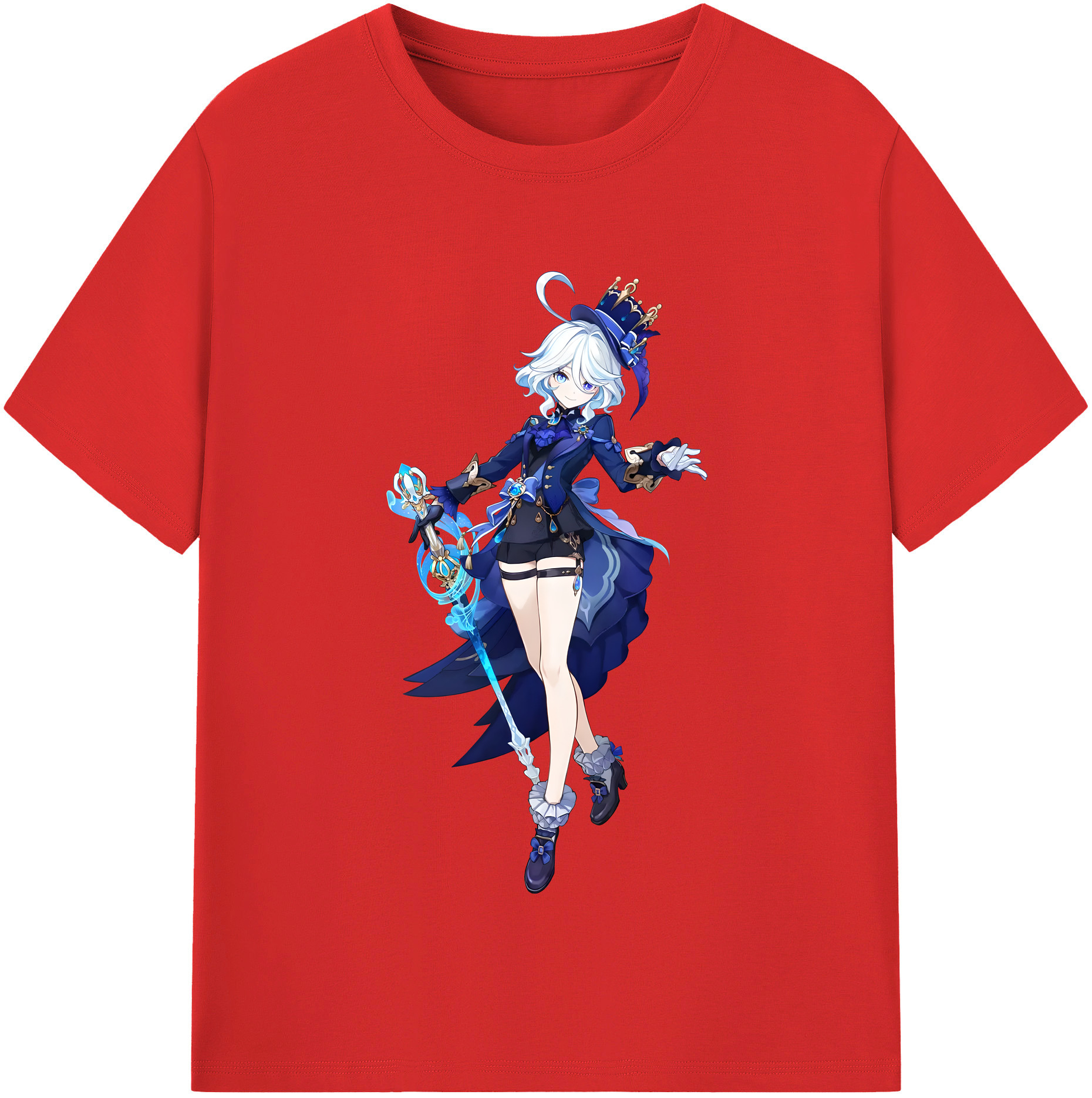 げんし神 フリーナ genshin Furina 綿100％半袖Tシャツ（フロントプリント）