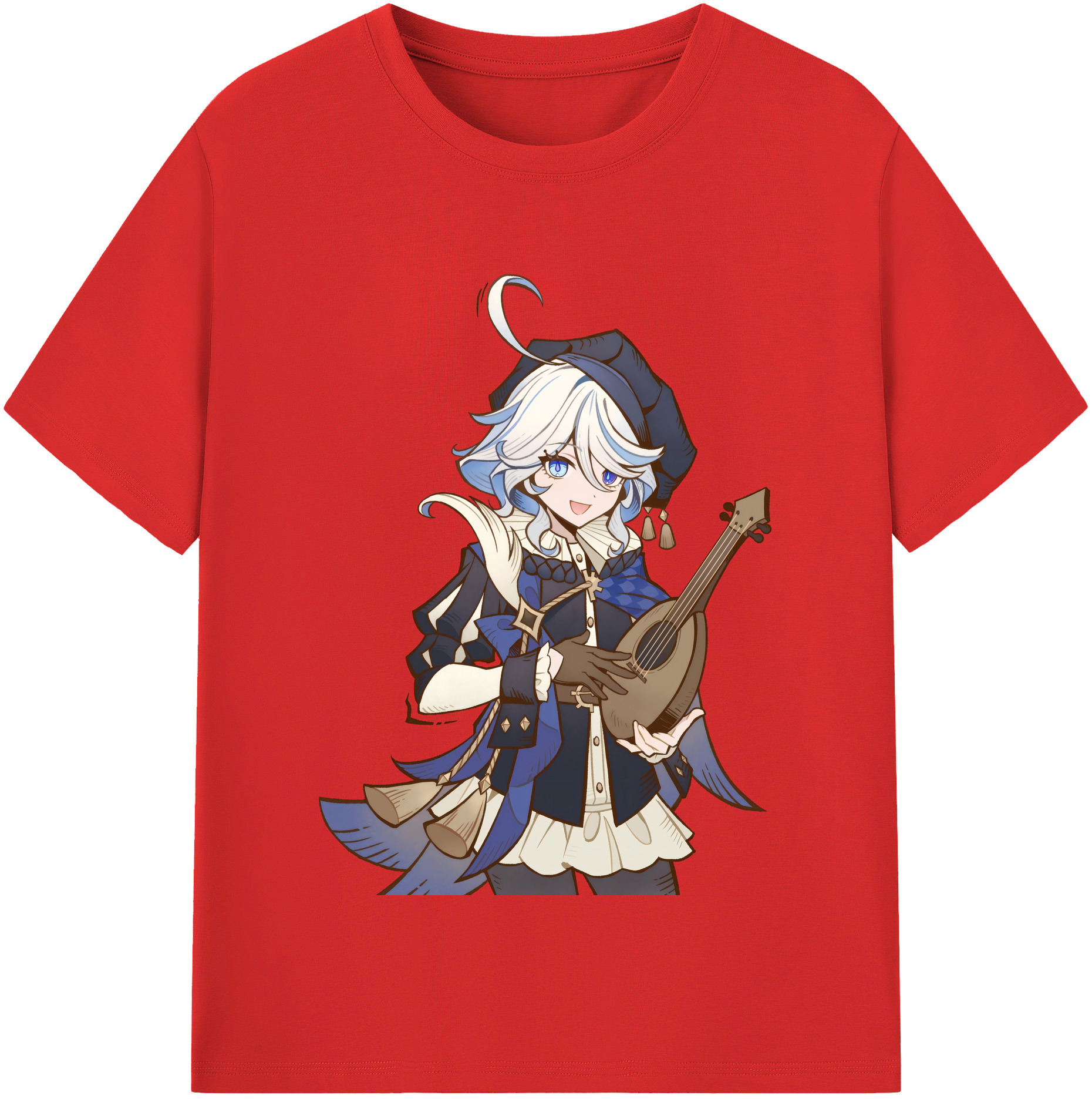 げんし神 フリーナ genshin Furina 綿100％半袖Tシャツ（フロントプリント）