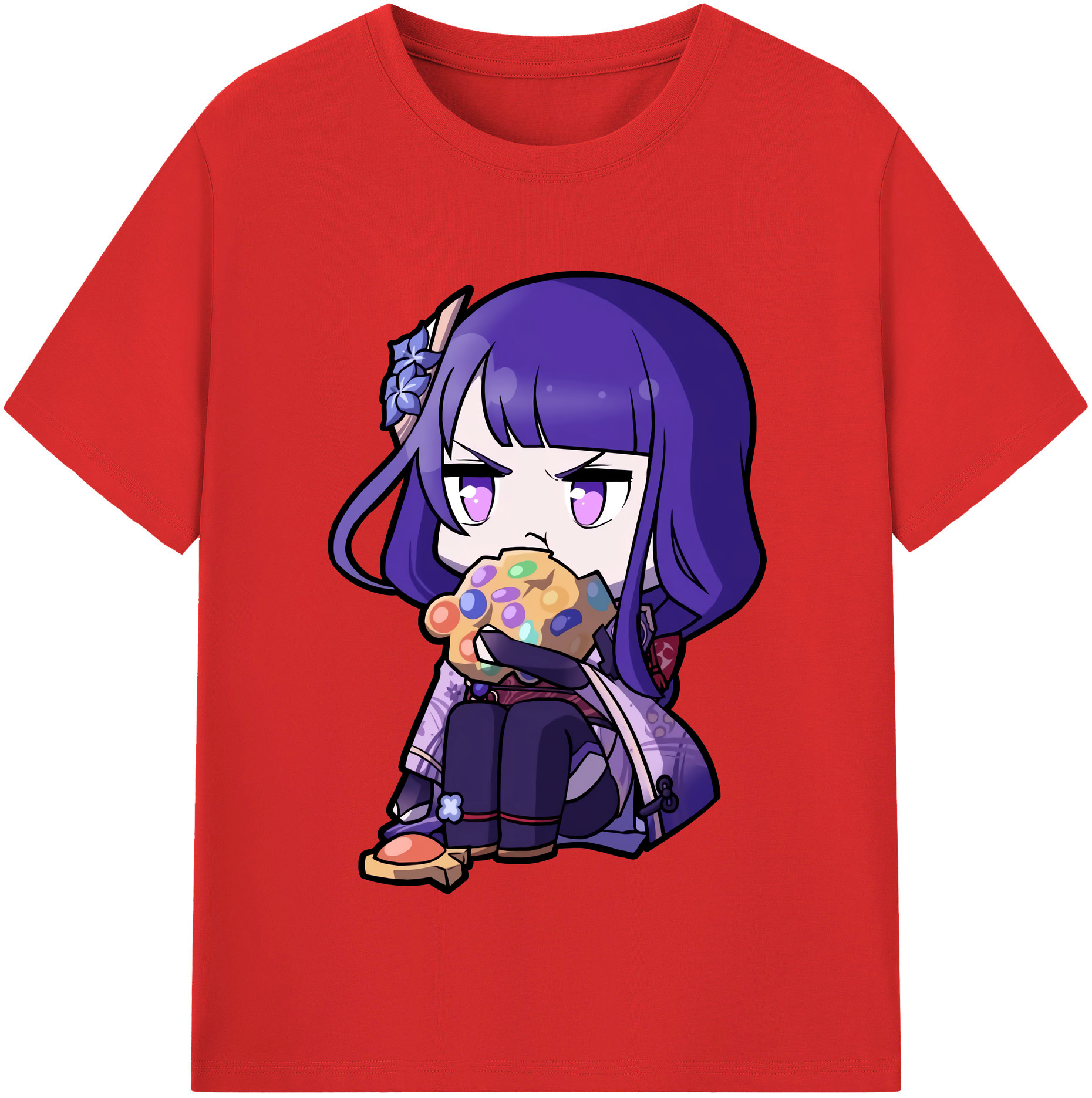 げんし神 雷電将軍 らいでんしょうぐん genshin Raiden Shogun 綿100％半袖Tシャツ（フロントプリント）