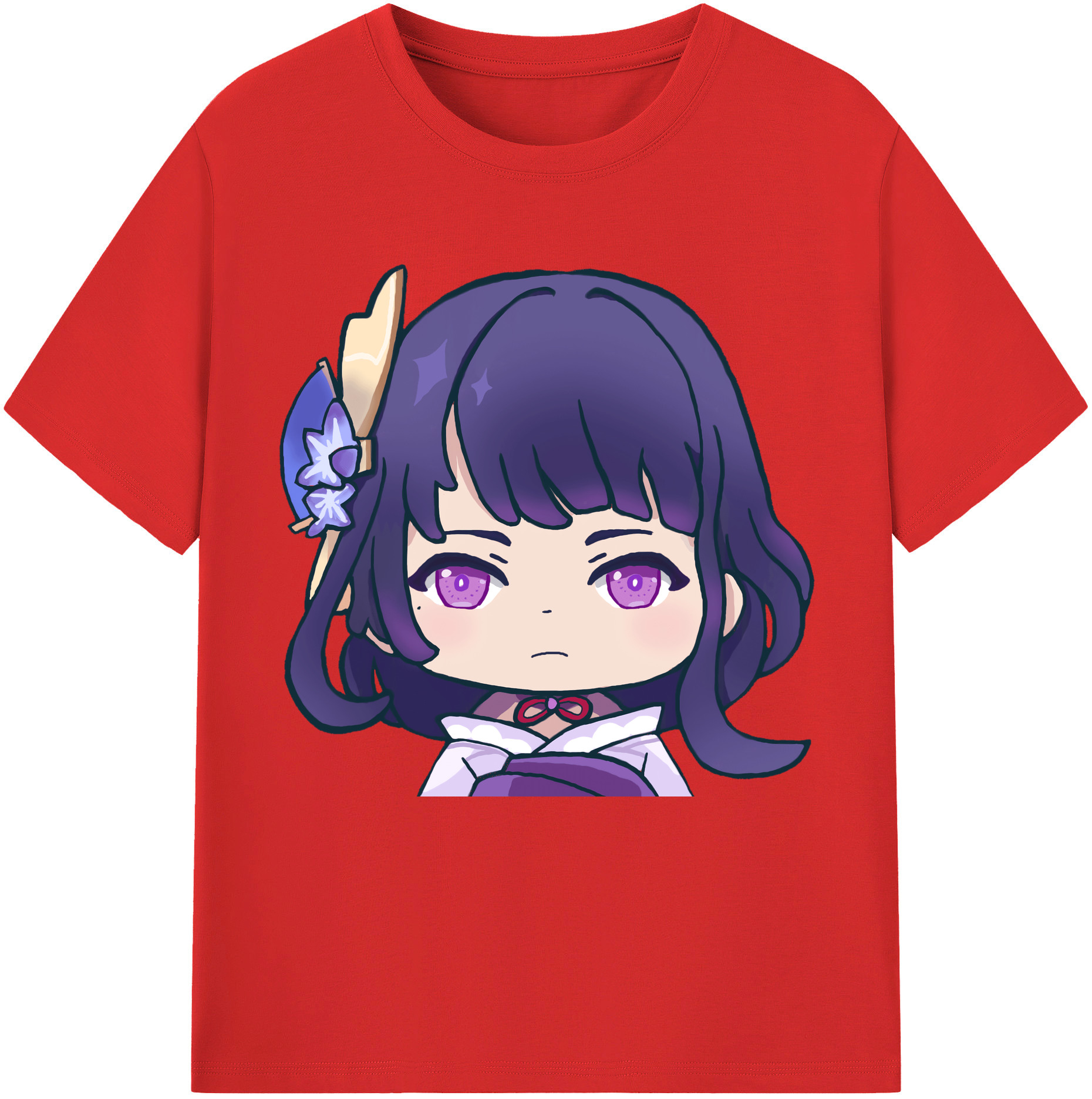 げんし神 雷電将軍 らいでんしょうぐん genshin Raiden Shogun 綿100％半袖Tシャツ（フロントプリント）