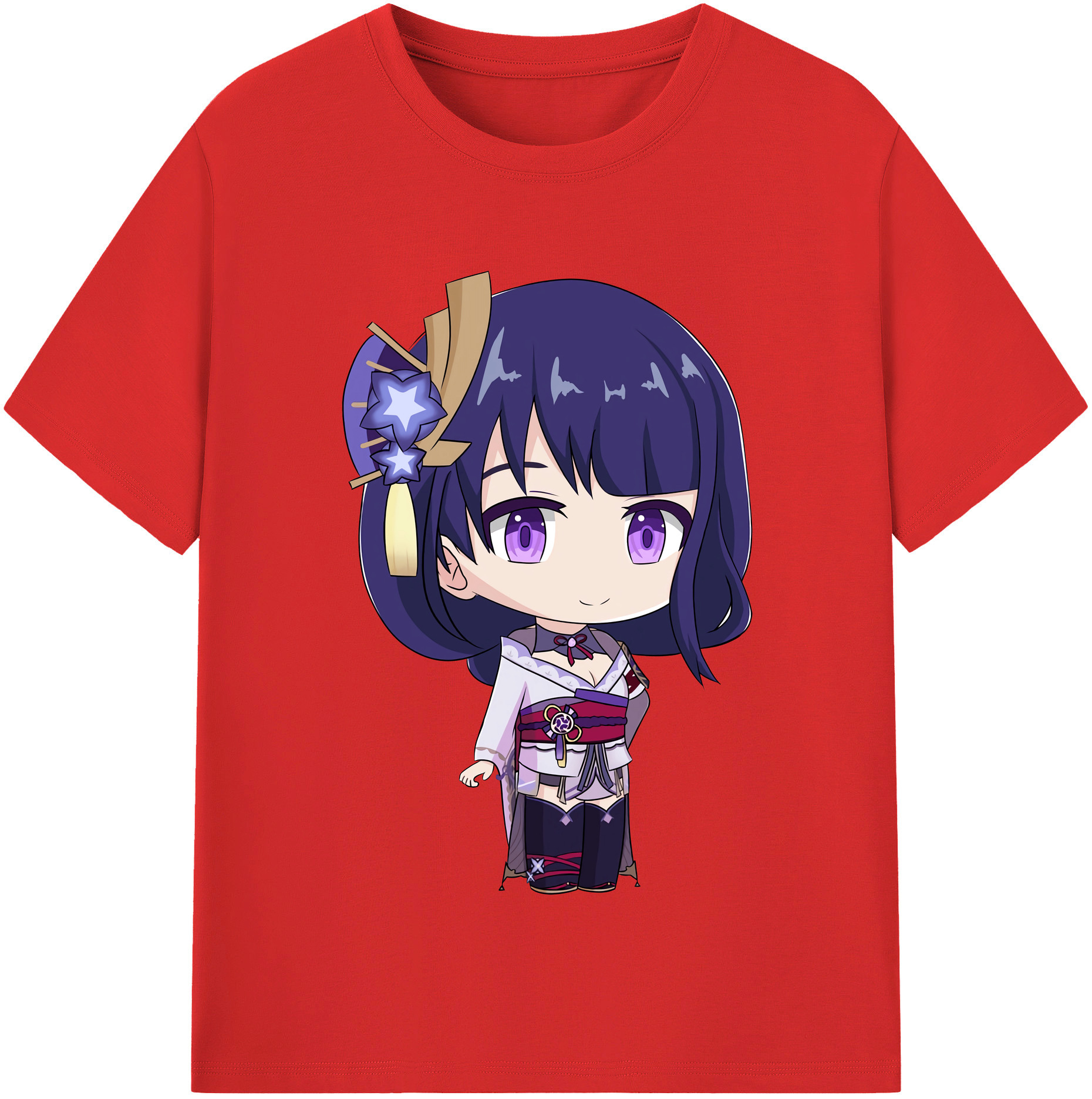 げんし神 雷電将軍 らいでんしょうぐん genshin Raiden Shogun 綿100％半袖Tシャツ（フロントプリント）