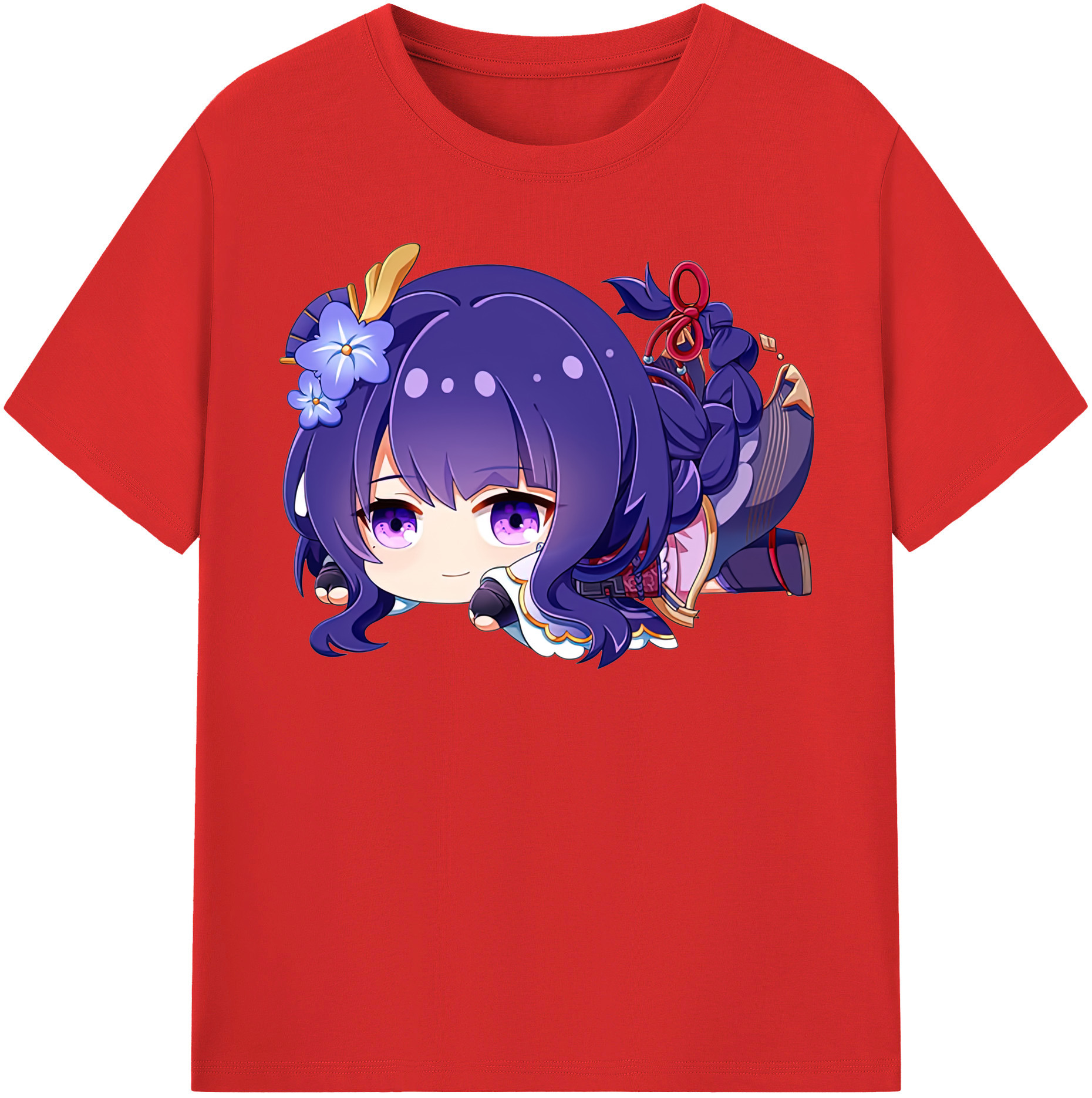 げんし神 雷電将軍 らいでんしょうぐん genshin Raiden Shogun 綿100％半袖Tシャツ（フロントプリント）