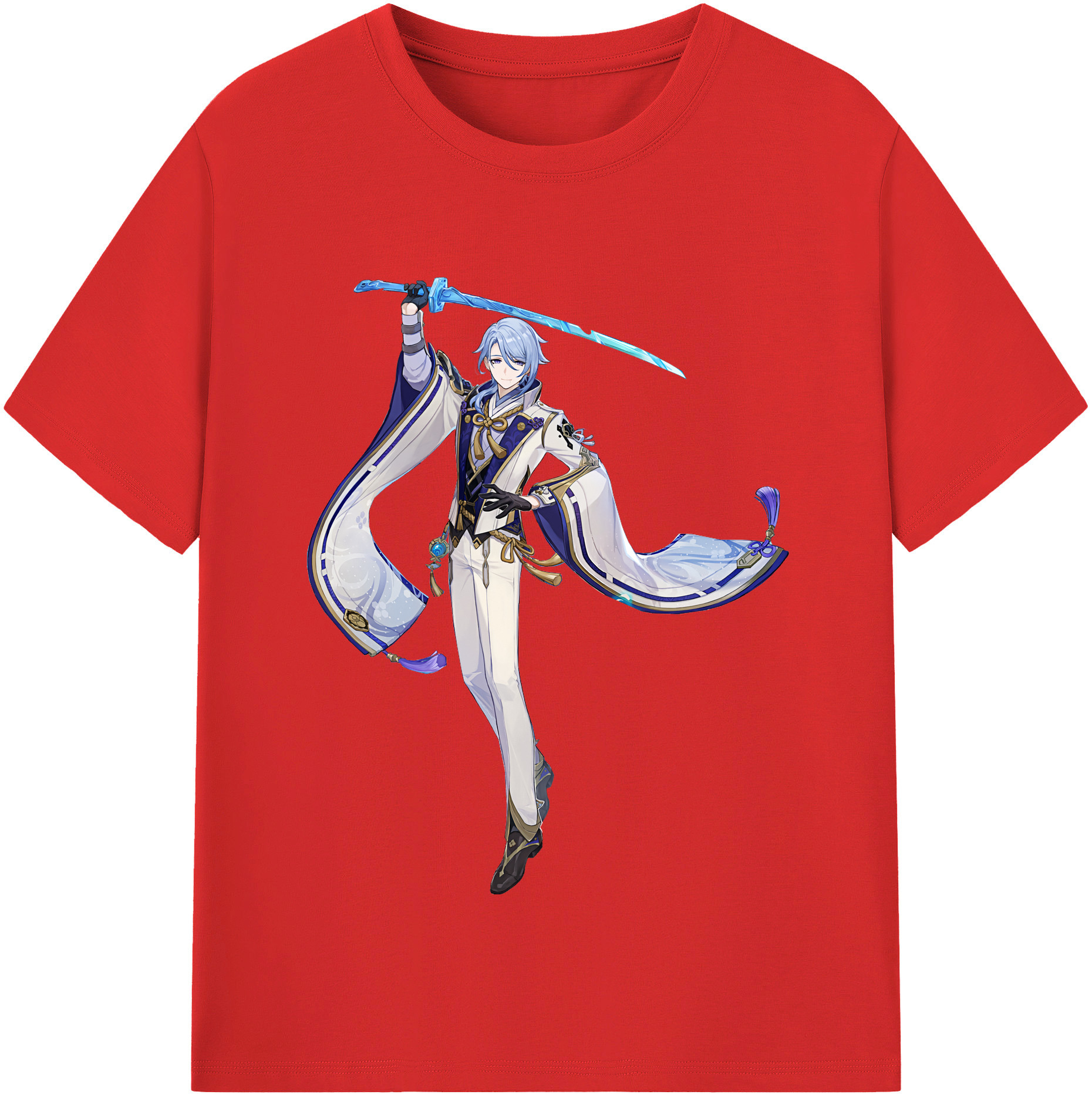 げんし神 神里綾人 かみさとあやと genshin Kamisato Ayato 綿100％半袖Tシャツ（フロントプリント）