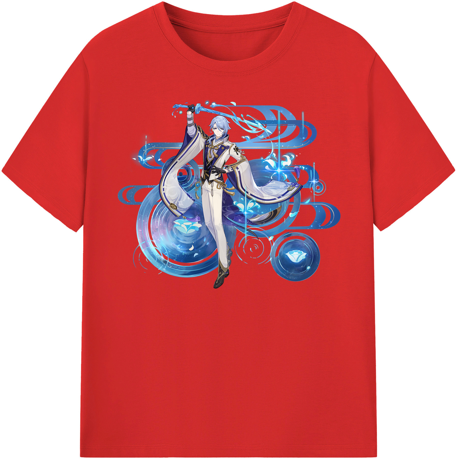 げんし神 神里綾人 かみさとあやと genshin Kamisato Ayato 綿100％半袖Tシャツ（フロントプリント）