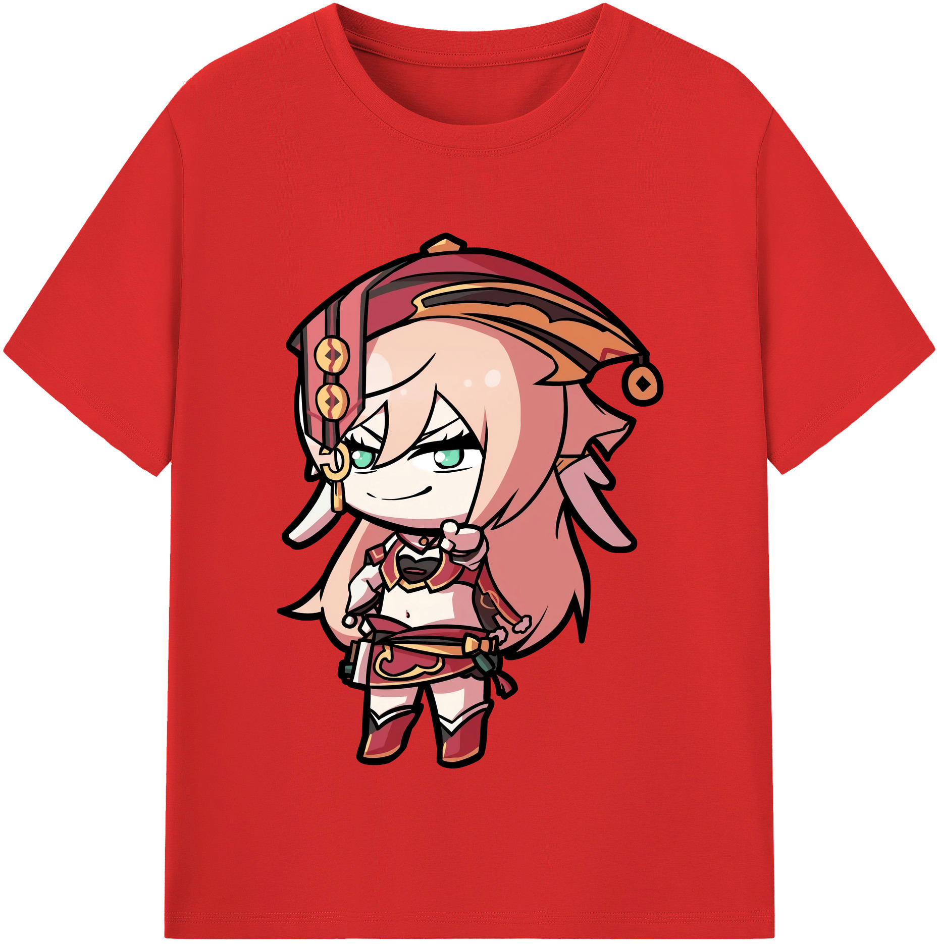 げんし神 ヤンフェイ genshin Yanfei 綿100％半袖Tシャツ（フロントプリント）