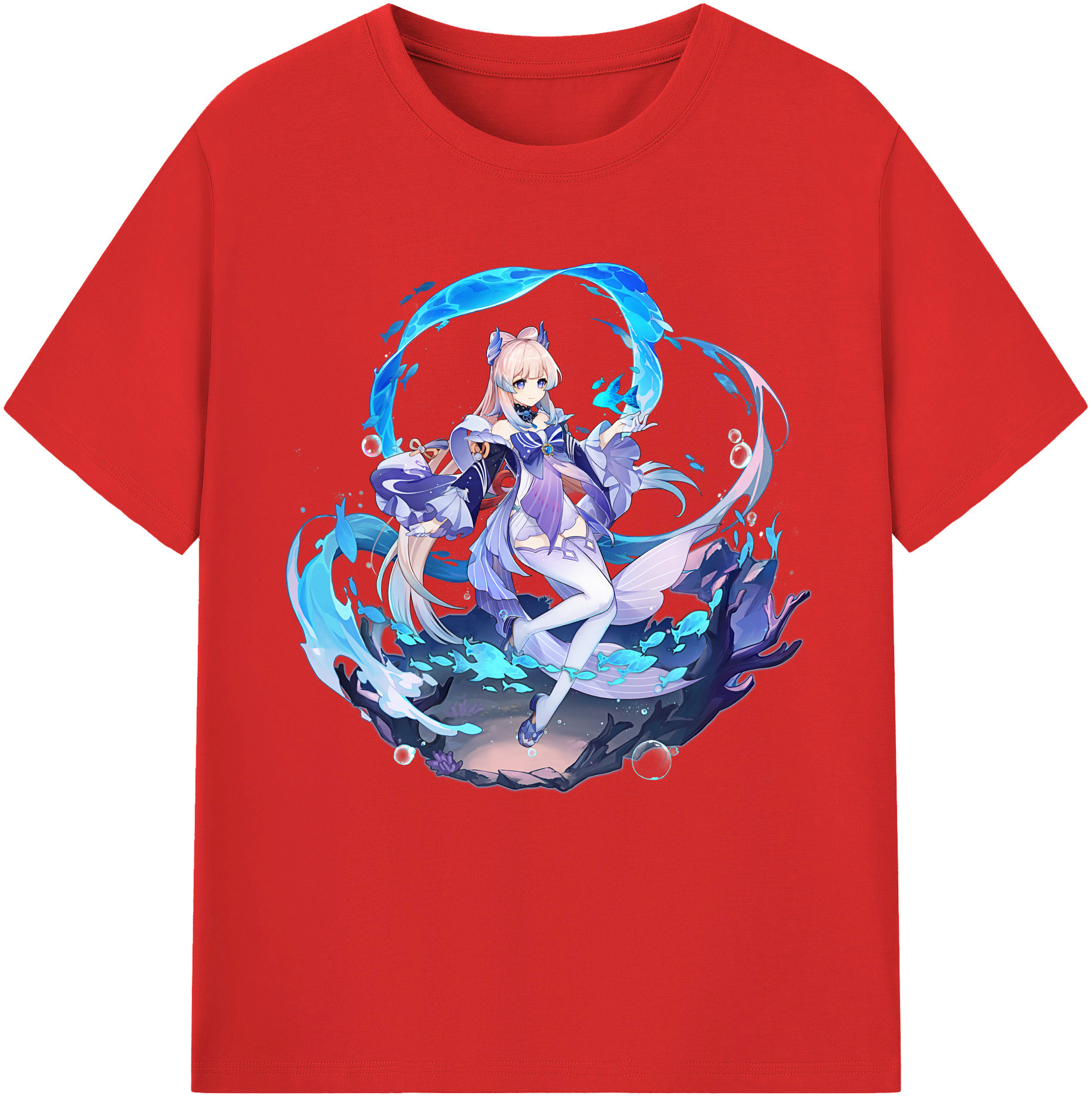げんし神 珊瑚宮心海 サンゴノミヤ・ココミ genshin Sangonomiya Kokomi 綿100％半袖Tシャツ（フロントプリント）