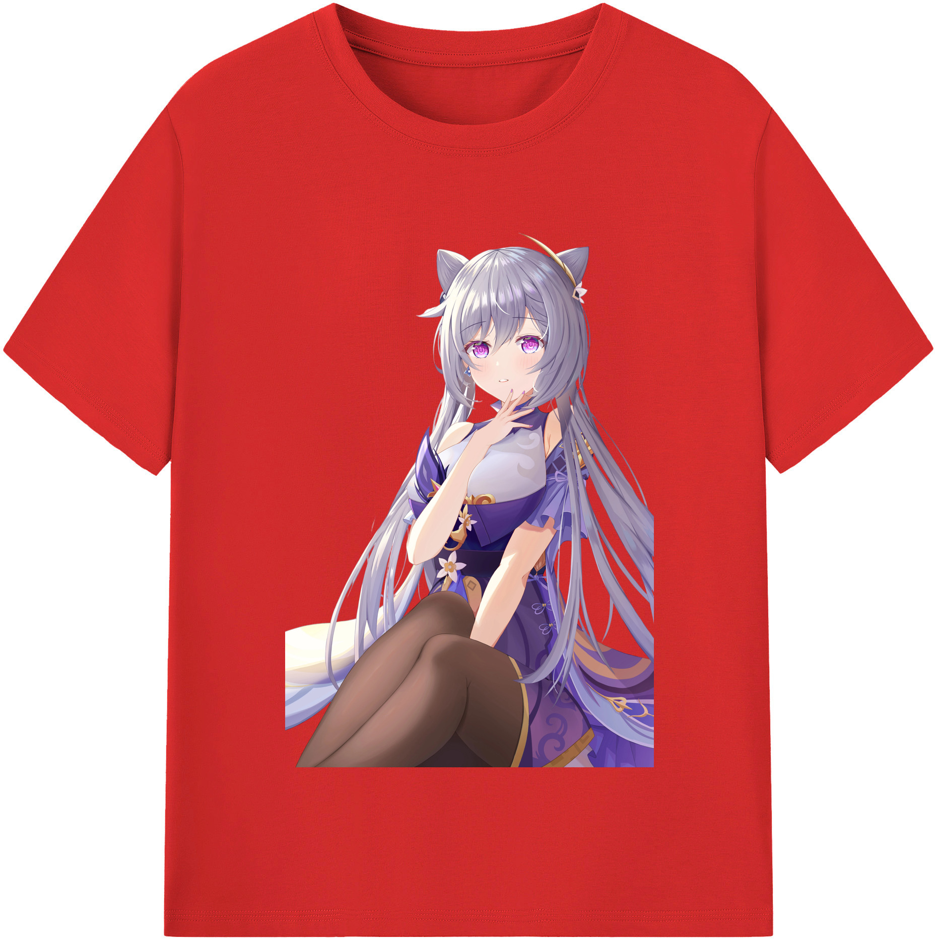 げんし神 刻晴 こくせい genshin Kokusei 綿100％半袖Tシャツ（フロントプリント）