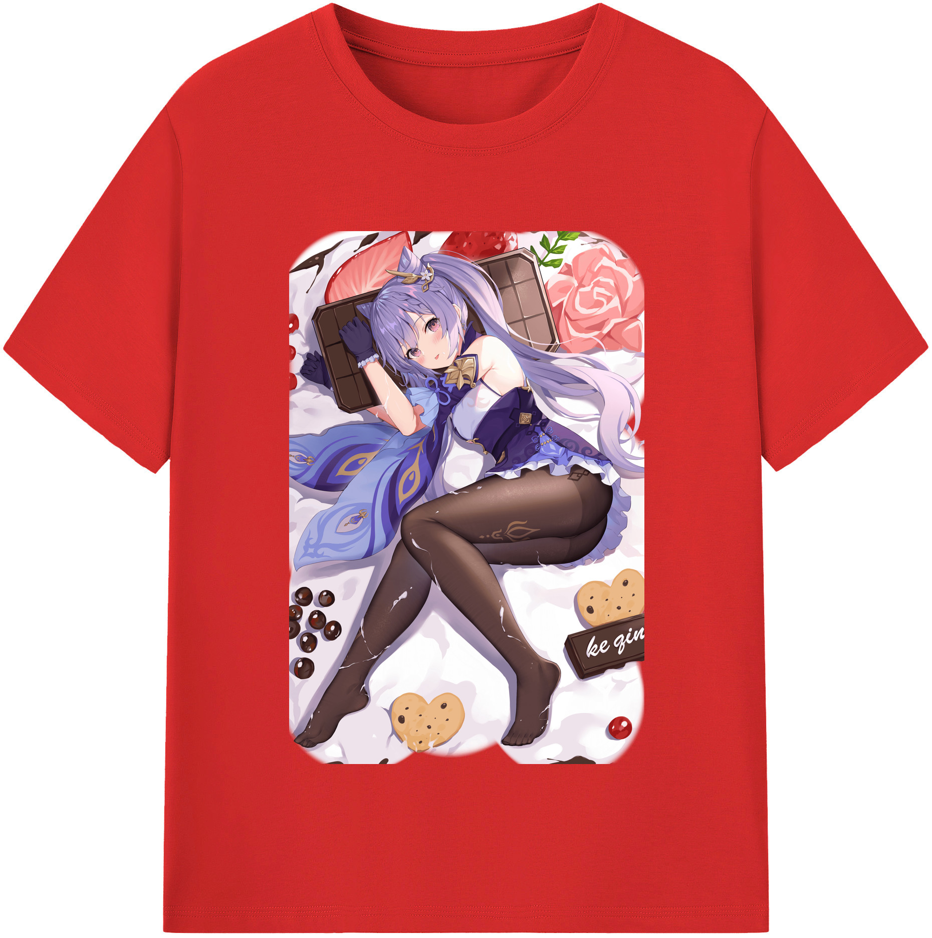 げんし神 刻晴 こくせい genshin Kokusei 綿100％半袖Tシャツ（フロントプリント）
