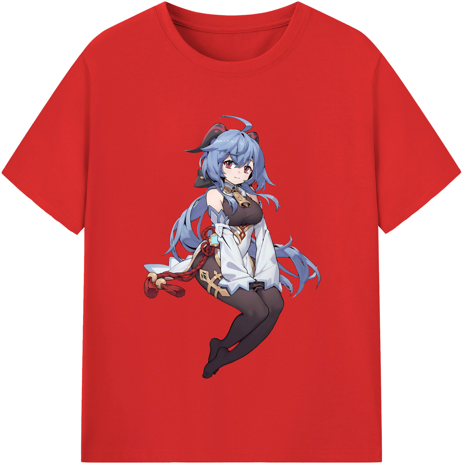 げんし神 甘雨 かんう genshin Ganyu 綿100％半袖Tシャツ（フロントプリント）