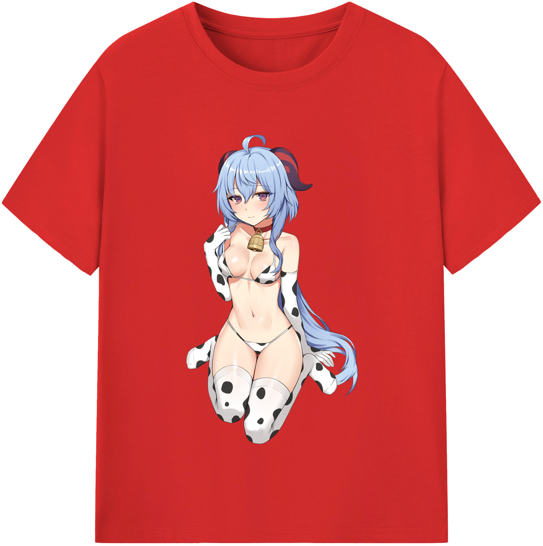 げんし神 甘雨 かんう genshin Ganyu 綿100％半袖Tシャツ（フロントプリント）