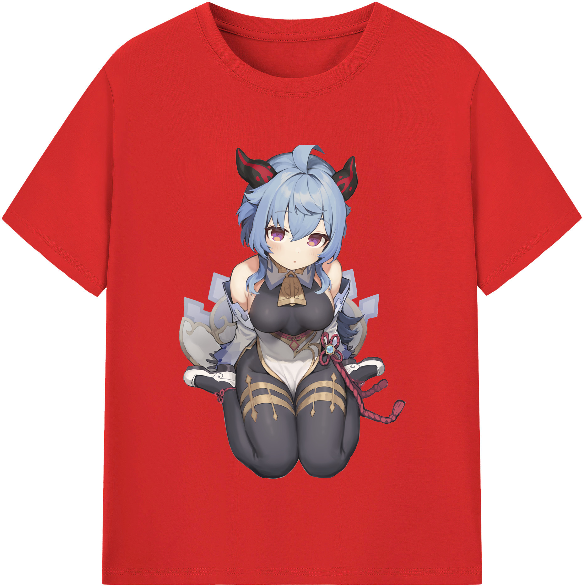 げんし神 甘雨 かんう genshin Ganyu 綿100％半袖Tシャツ（フロントプリント）