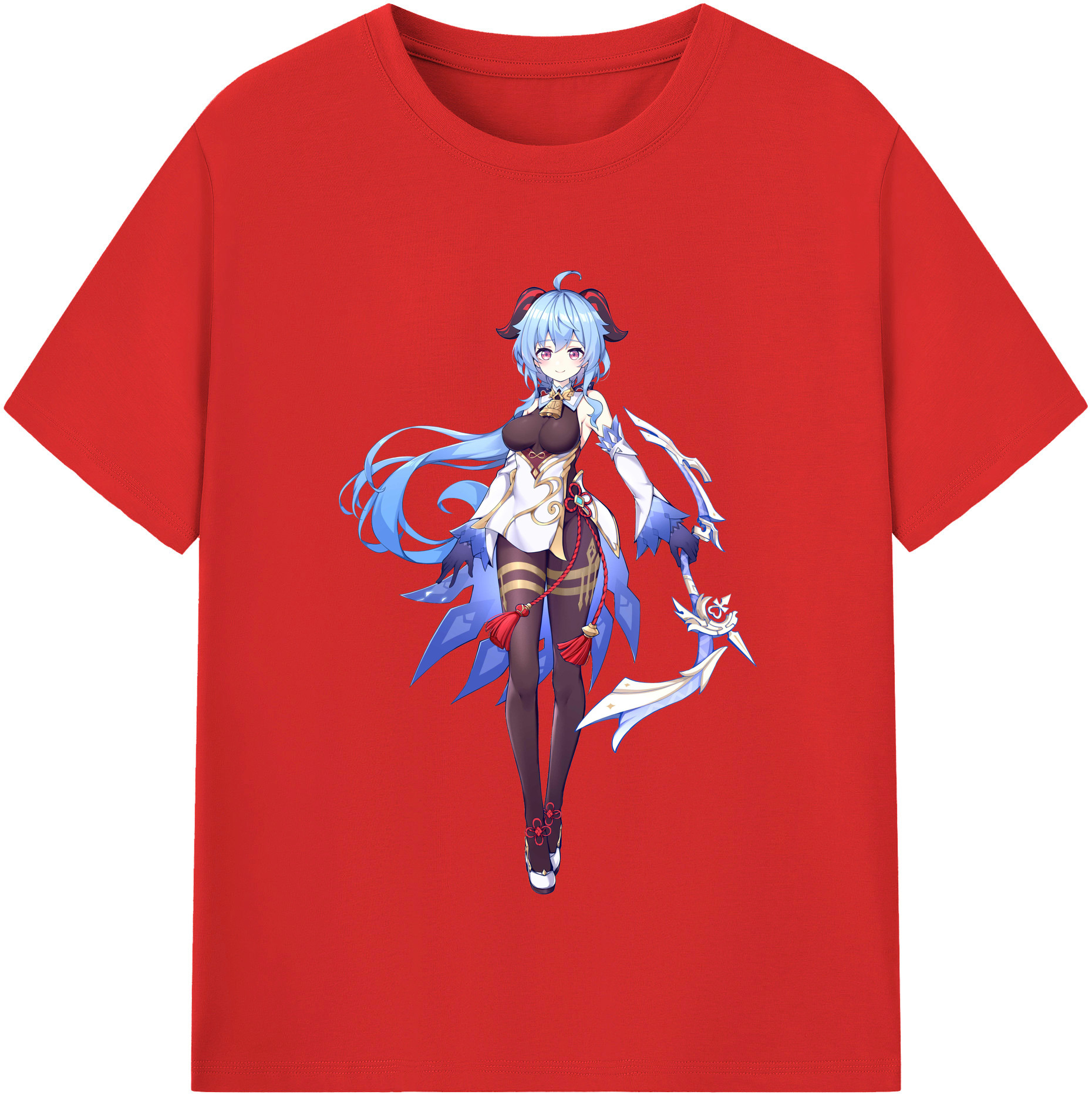 げんし神 甘雨 かんう genshin Ganyu 綿100％半袖Tシャツ（フロントプリント）