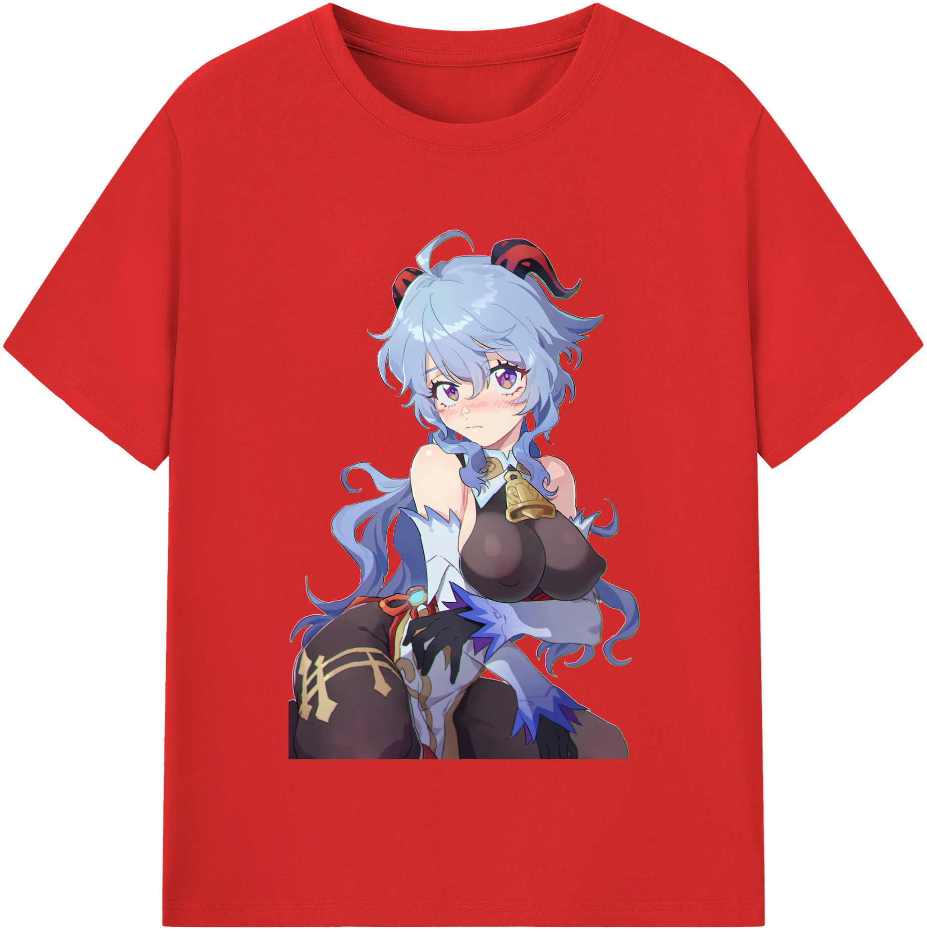 げんし神 甘雨 かんう genshin Ganyu 綿100％半袖Tシャツ（フロントプリント）
