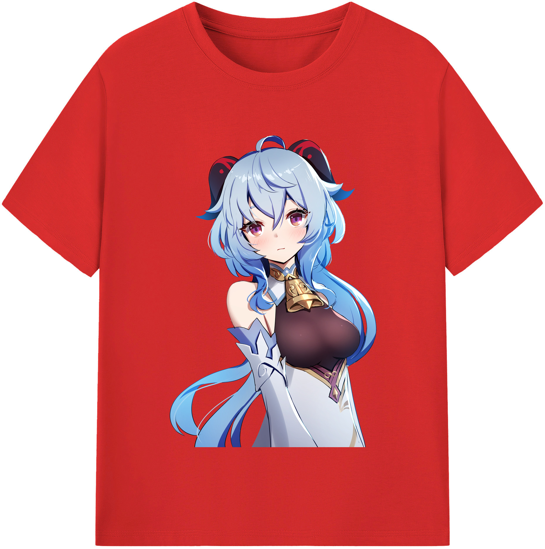 げんし神 甘雨 かんう genshin Ganyu 綿100％半袖Tシャツ（フロントプリント）