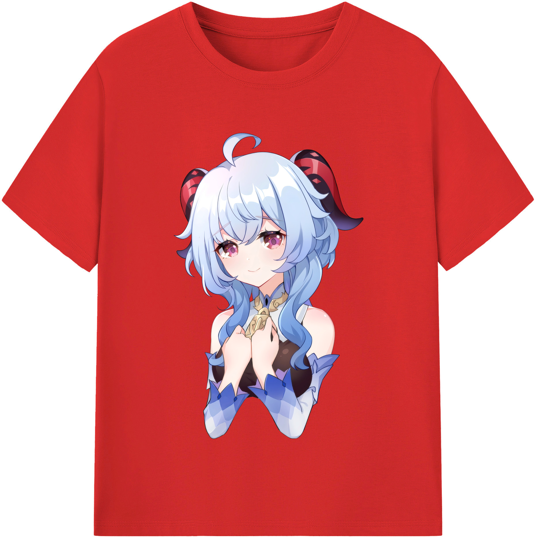 げんし神 甘雨 かんう genshin Ganyu 綿100％半袖Tシャツ（フロントプリント）