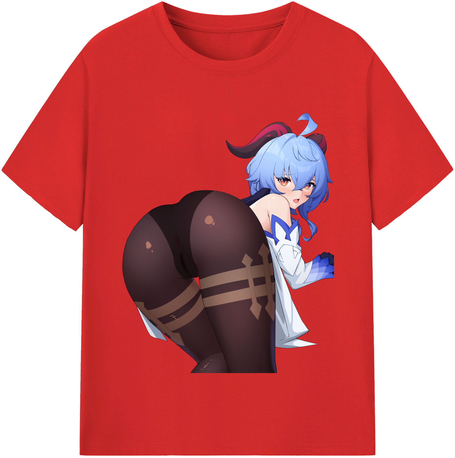 げんし神 甘雨 かんう genshin Ganyu 綿100％半袖Tシャツ（フロントプリント）
