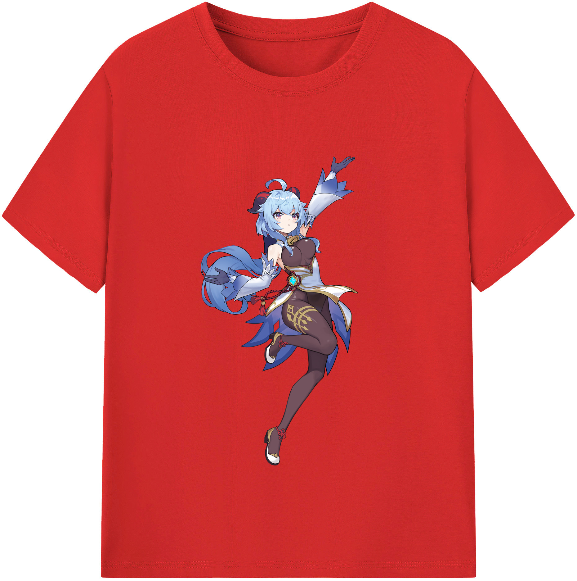 げんし神 甘雨 かんう genshin Ganyu 綿100％半袖Tシャツ（フロントプリント）