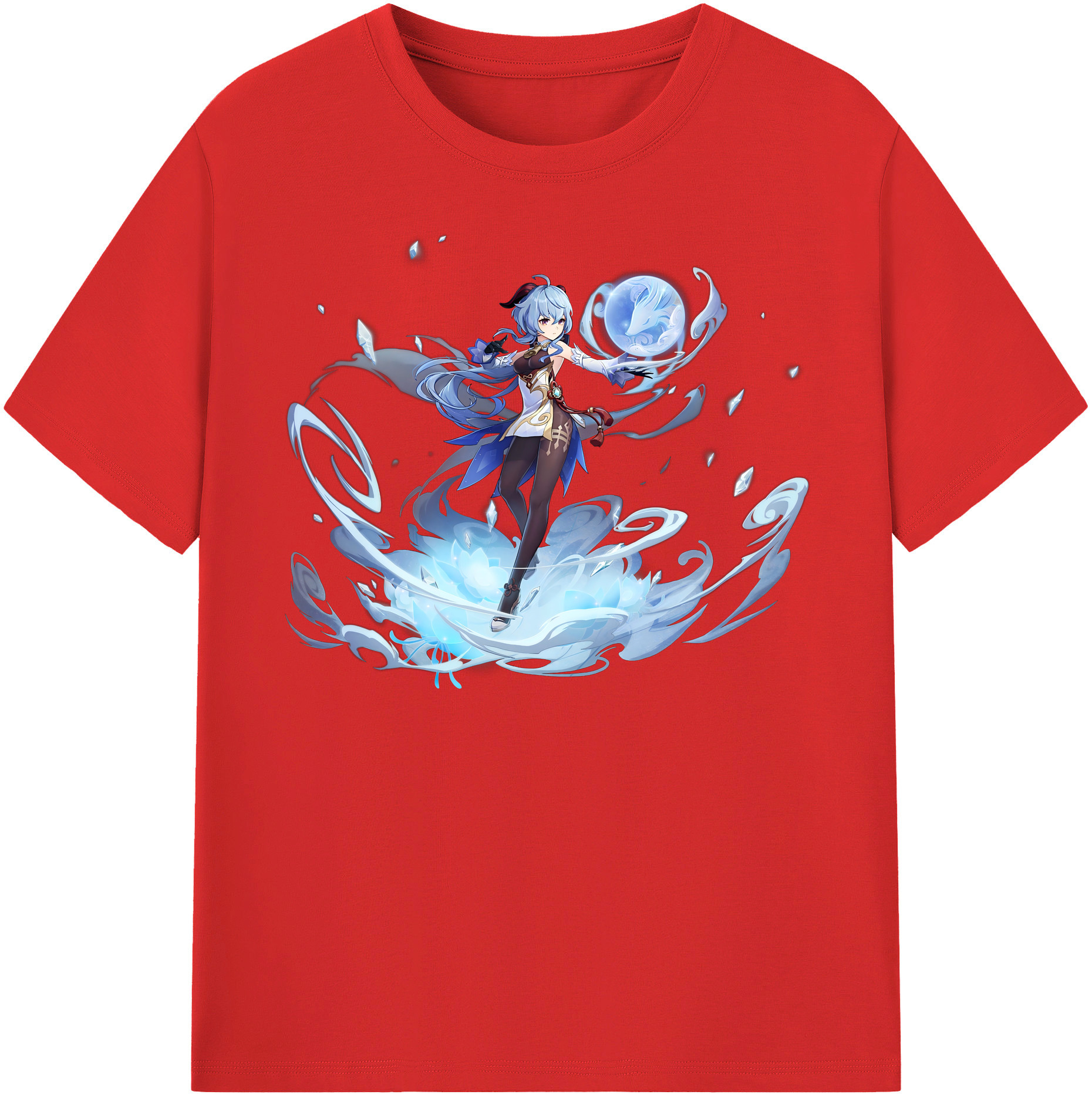 げんし神 甘雨 かんう genshin Ganyu 綿100％半袖Tシャツ（フロントプリント）