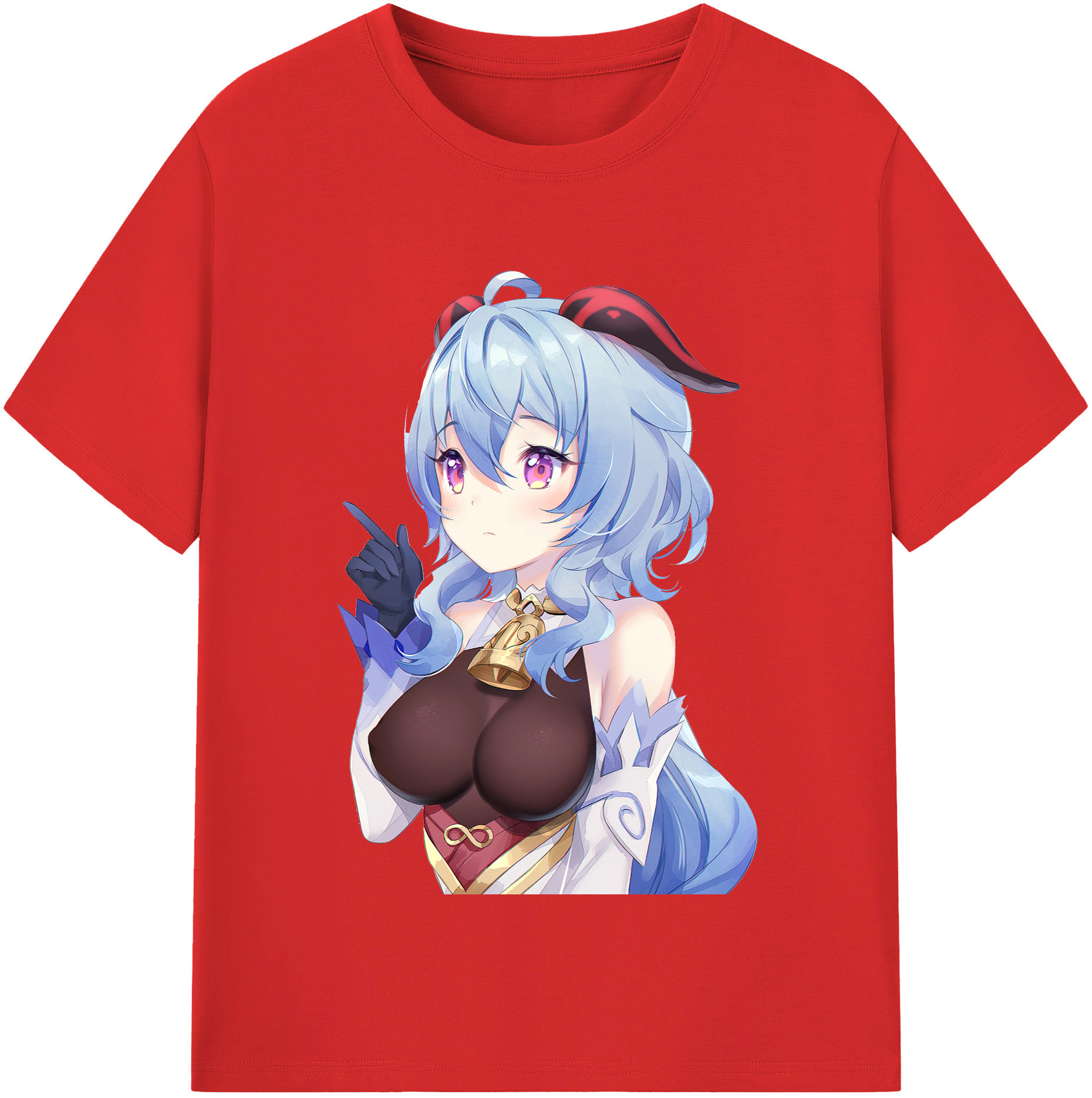 げんし神 甘雨 かんう genshin Ganyu 綿100％半袖Tシャツ（フロントプリント）